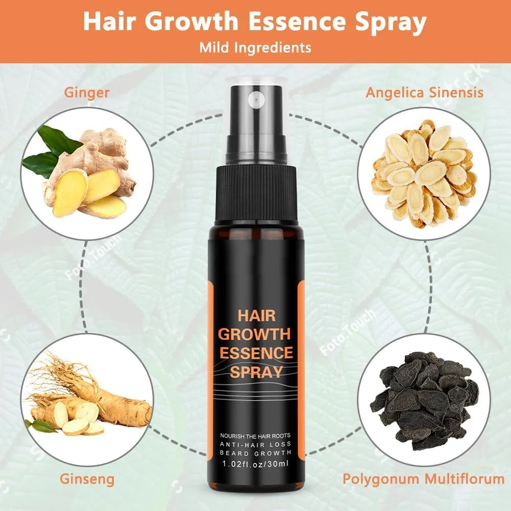 اسپری رشد مو، کیت سرم رشد مو آزونی، محرک رشد مو و ریش، ضخیم کننده و رشد مجدد برای مردان و زنان، کاهش ریزش مو، تقویت کننده مو و ریش، 2 fl.oz