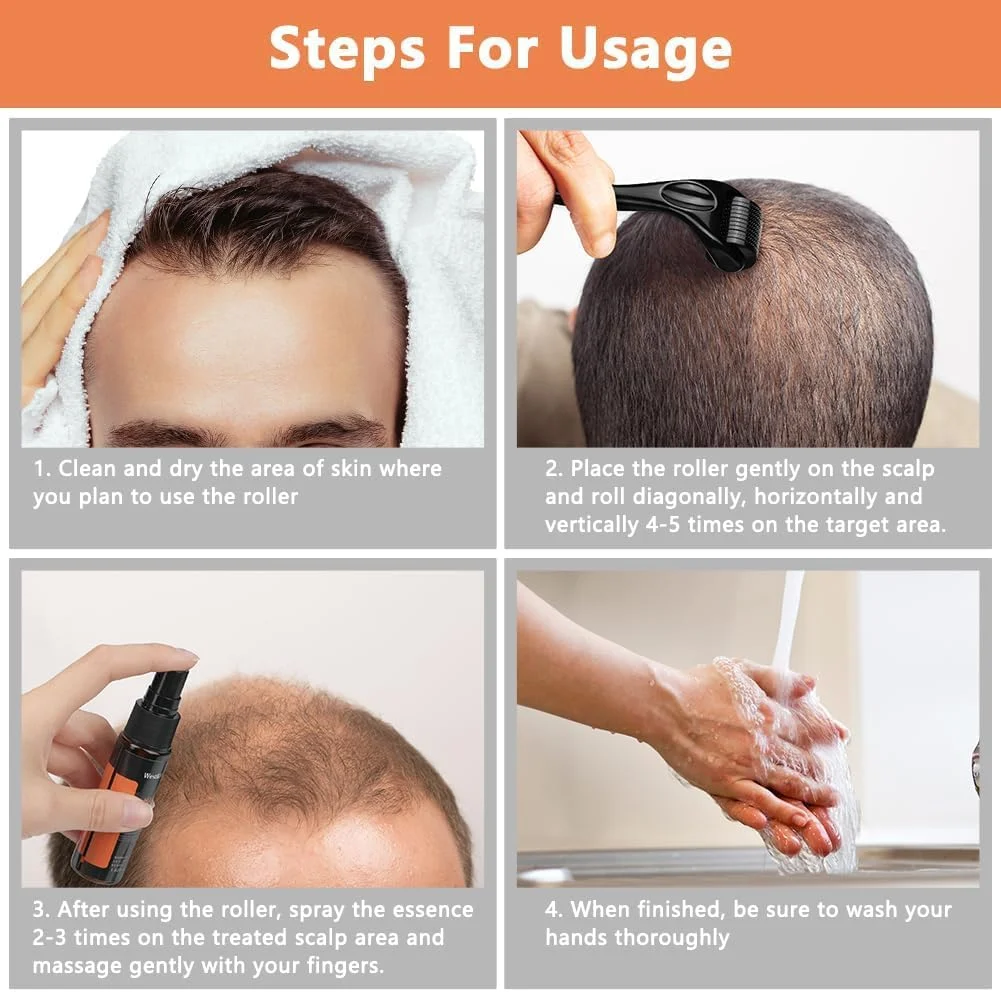 اسپری رشد مو، کیت سرم رشد مو آزونی، محرک رشد مو و ریش، ضخیم کننده و رشد مجدد برای مردان و زنان، کاهش ریزش مو، تقویت کننده مو و ریش، 2 fl.oz