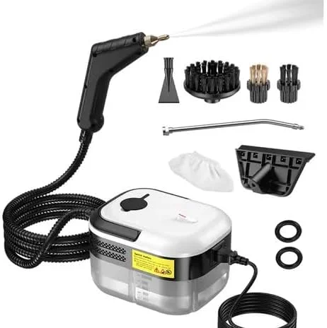 دستگاه بخارشوی آزونی، دستگاه تمیز کننده بخار فشار قوی و دمای بالا 1.2 لیتری 3 بار، بخارشوی دستی قابل حمل با 3 سر برس برای مصارف خانگی/جزئیات خودرو، آشپزخانه، حمام، فرش دستگاه بخارشوی آزونی، دستگاه تمیز کننده بخار فشار قوی و دمای بالا 1.2 لیتری 3 بار، بخارشوی دستی قابل حمل با 3 سر برس برای مصارف خانگی/جزئیات خودرو، آشپزخانه، حمام، فرش