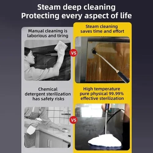 دستگاه بخارشوی آزونی، دستگاه تمیز کننده بخار فشار قوی و دمای بالا 1.2 لیتری 3 بار، بخارشوی دستی قابل حمل با 3 سر برس برای مصارف خانگی/جزئیات خودرو، آشپزخانه، حمام، فرش دستگاه بخارشوی آزونی، دستگاه تمیز کننده بخار فشار قوی و دمای بالا 1.2 لیتری 3 بار، بخارشوی دستی قابل حمل با 3 سر برس برای مصارف خانگی/جزئیات خودرو، آشپزخانه، حمام، فرش