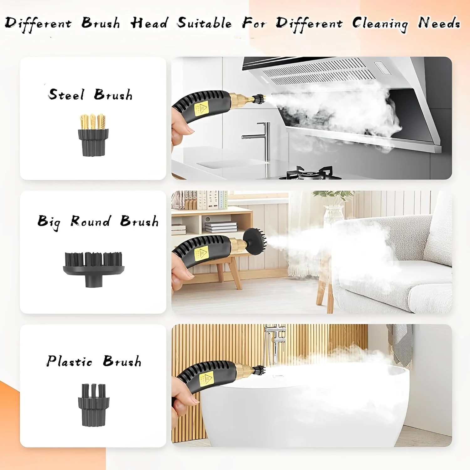 بخارشوی Beauenty، بخارشوی دستی 3800 واتی با فشار و دمای بالا به همراه 3 سری برس، بخارشوی قابل حمل با 6 حالت قابل تنظیم برای آشپزخانه، حمام، فرش، خودرو، مبلمان و کاشی بخارشوی Beauenty، بخارشوی دستی 3800 واتی با فشار و دمای بالا به همراه 3 سری برس، بخارشوی قابل حمل با 6 حالت قابل تنظیم برای آشپزخانه، حمام، فرش، خودرو، مبلمان و کاشی