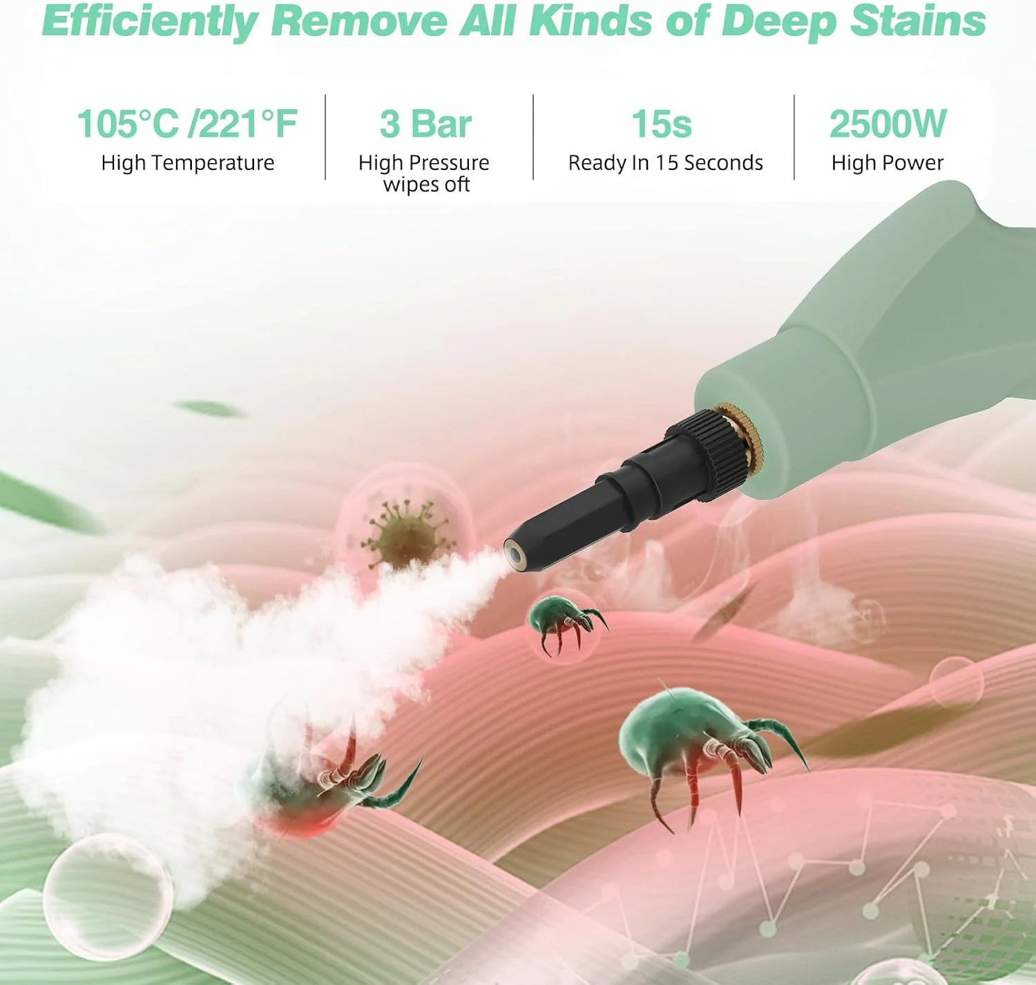 بخارشوی چند منظوره فشار قوی Beedove، بخارشوی دستی قابل حمل با دمای بالا 2500 وات به همراه 3 سری برس برای جزئیات خودرو، تمیز کردن داخلی، مبل، آشپزخانه، حمام، دوغاب، کاشی بخارشوی چند منظوره فشار قوی Beedove، بخارشوی دستی قابل حمل با دمای بالا 2500 وات به همراه 3 سری برس برای جزئیات خودرو، تمیز کردن داخلی، مبل، آشپزخانه، حمام، دوغاب، کاشی