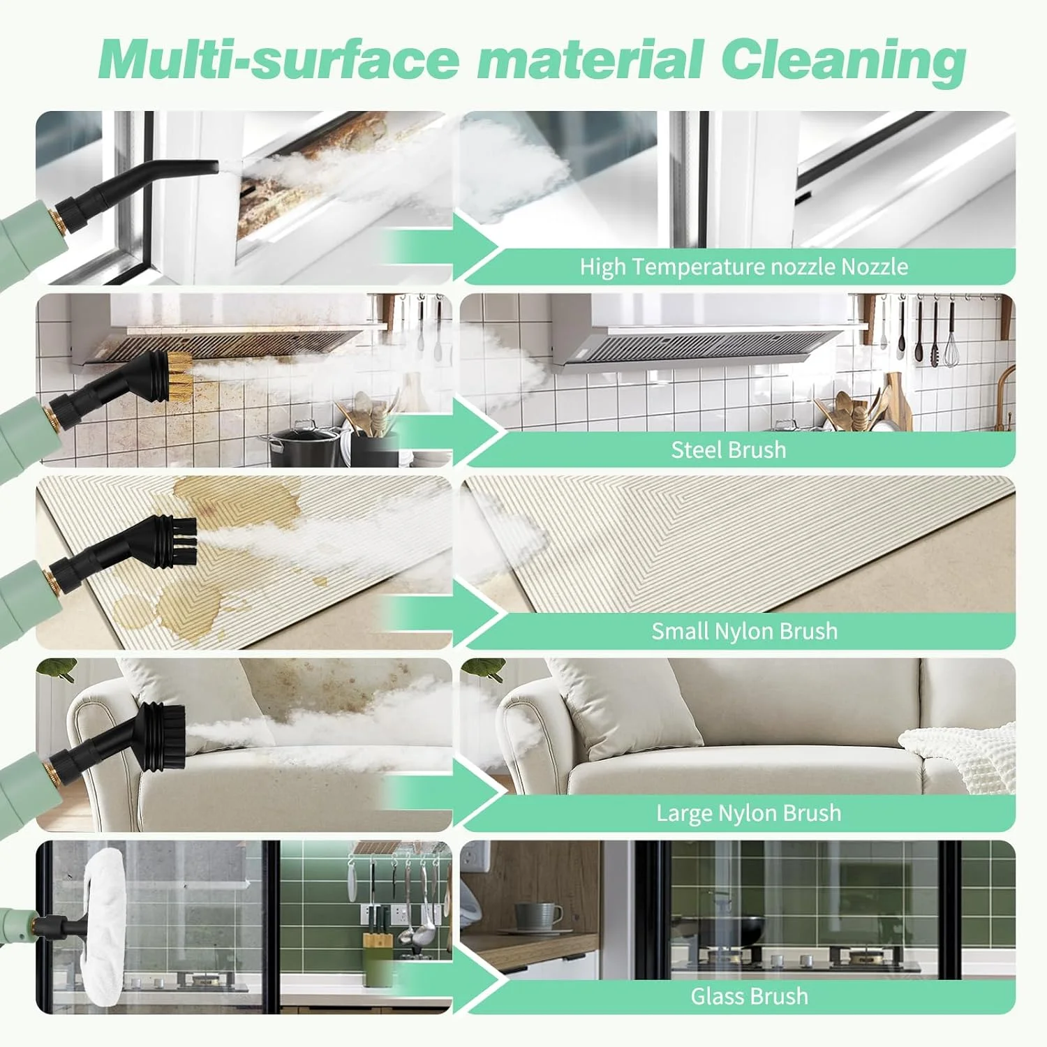 بخارشوی چند منظوره فشار قوی Beedove، بخارشوی دستی قابل حمل با دمای بالا 2500 وات به همراه 3 سری برس برای جزئیات خودرو، تمیز کردن داخلی، مبل، آشپزخانه، حمام، دوغاب، کاشی بخارشوی چند منظوره فشار قوی Beedove، بخارشوی دستی قابل حمل با دمای بالا 2500 وات به همراه 3 سری برس برای جزئیات خودرو، تمیز کردن داخلی، مبل، آشپزخانه، حمام، دوغاب، کاشی