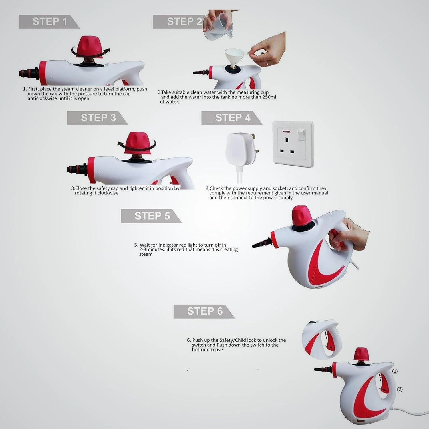 بخارشوی چند منظوره بلاکو 1050 وات، دارای 9 قطعه لوازم جانبی، بخارشوی قابل حمل چند منظوره قرمز رنگ برای از بین بردن لکه ها، مناسب برای کاشی، آشپزخانه، حمام، لباس، صندلی ماشین و غیره، دوشاخه بریتانیایی بخارشوی چند منظوره بلاکو 1050 وات، دارای 9 قطعه لوازم جانبی، بخارشوی قابل حمل چند منظوره قرمز رنگ برای از بین بردن لکه ها، مناسب برای کاشی، آشپزخانه، حمام، لباس، صندلی ماشین و غیره، دوشاخه بریتانیایی