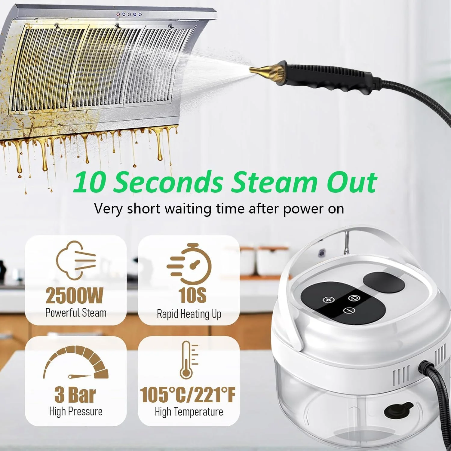 بخارشوی دستی آنجو با صفحه لمسی، مخزن آب بزرگ 1.5 لیتری، بخارشوی قابل حمل، 6 دنده قابل تنظیم، دستگاه تمیز کننده بخار پرفشار با درجه حرارت بالا برای خانه، آشپزخانه، حمام، ماشین بخارشوی دستی آنجو با صفحه لمسی، مخزن آب بزرگ 1.5 لیتری، بخارشوی قابل حمل، 6 دنده قابل تنظیم، دستگاه تمیز کننده بخار پرفشار با درجه حرارت بالا برای خانه، آشپزخانه، حمام، ماشین