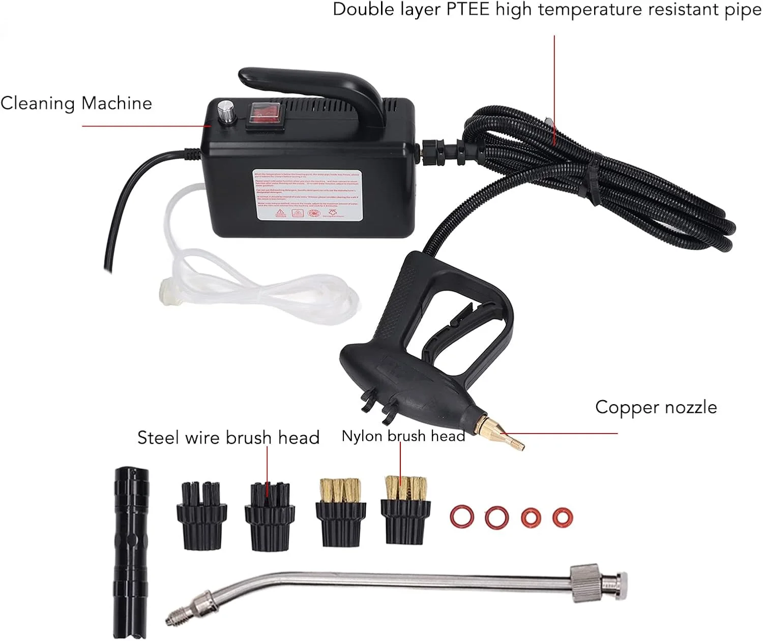 ست بخارشوی فشار قوی AJWYSOI، کیت دستگاه بخار ABS پایدار حداکثر 120 درجه سانتیگراد، کاربردی برای آشپزخانه و اداره