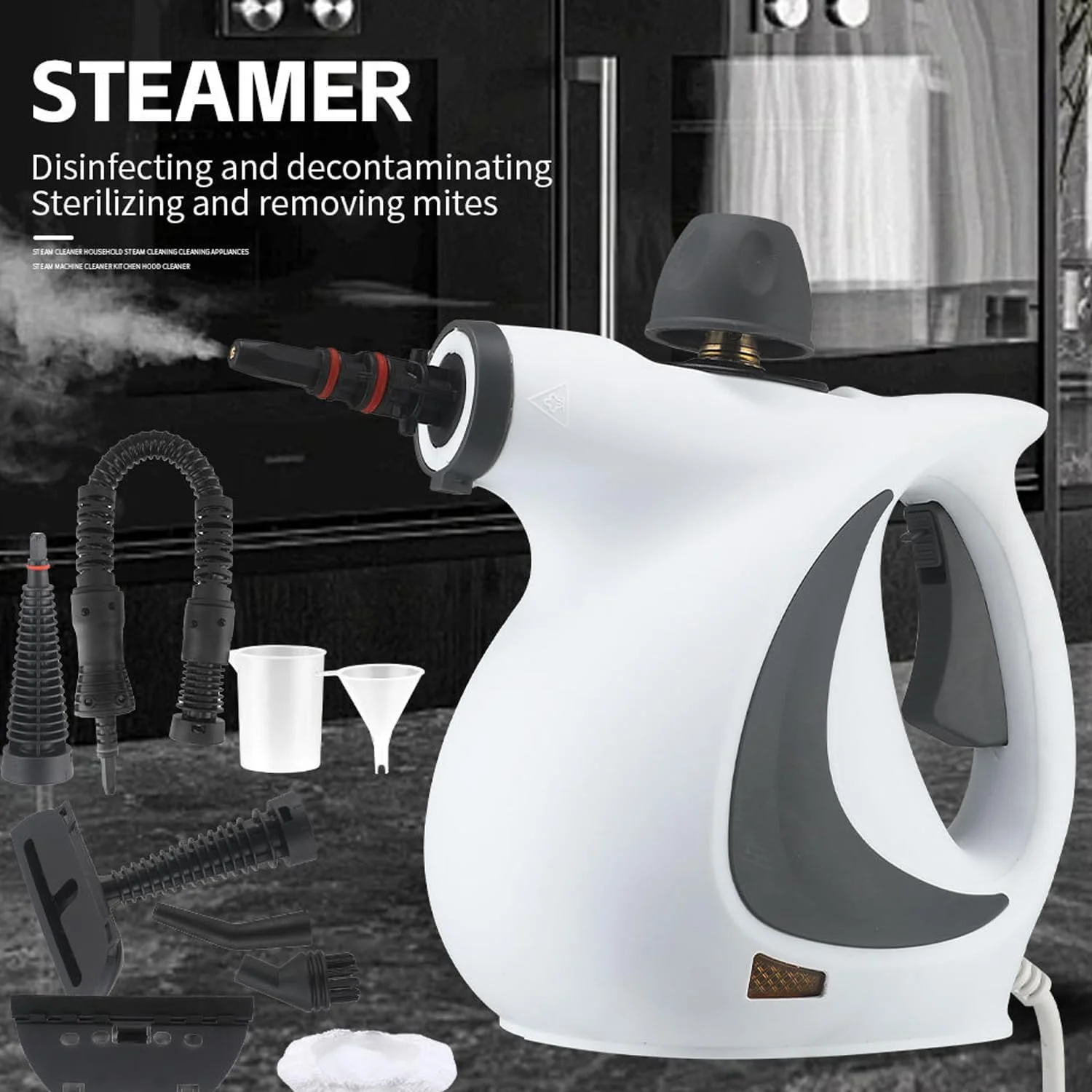 دستگاه بخارشوی دستی چند منظوره آنکیلا با قابلیت فشار و 10 عدد لوازم جانبی، بخارشوی چند منظوره برای مصارف خانگی، بخارشوی برای تمیز کردن کف، اثاثه یا لوازم داخلی، دوغاب و خودرو