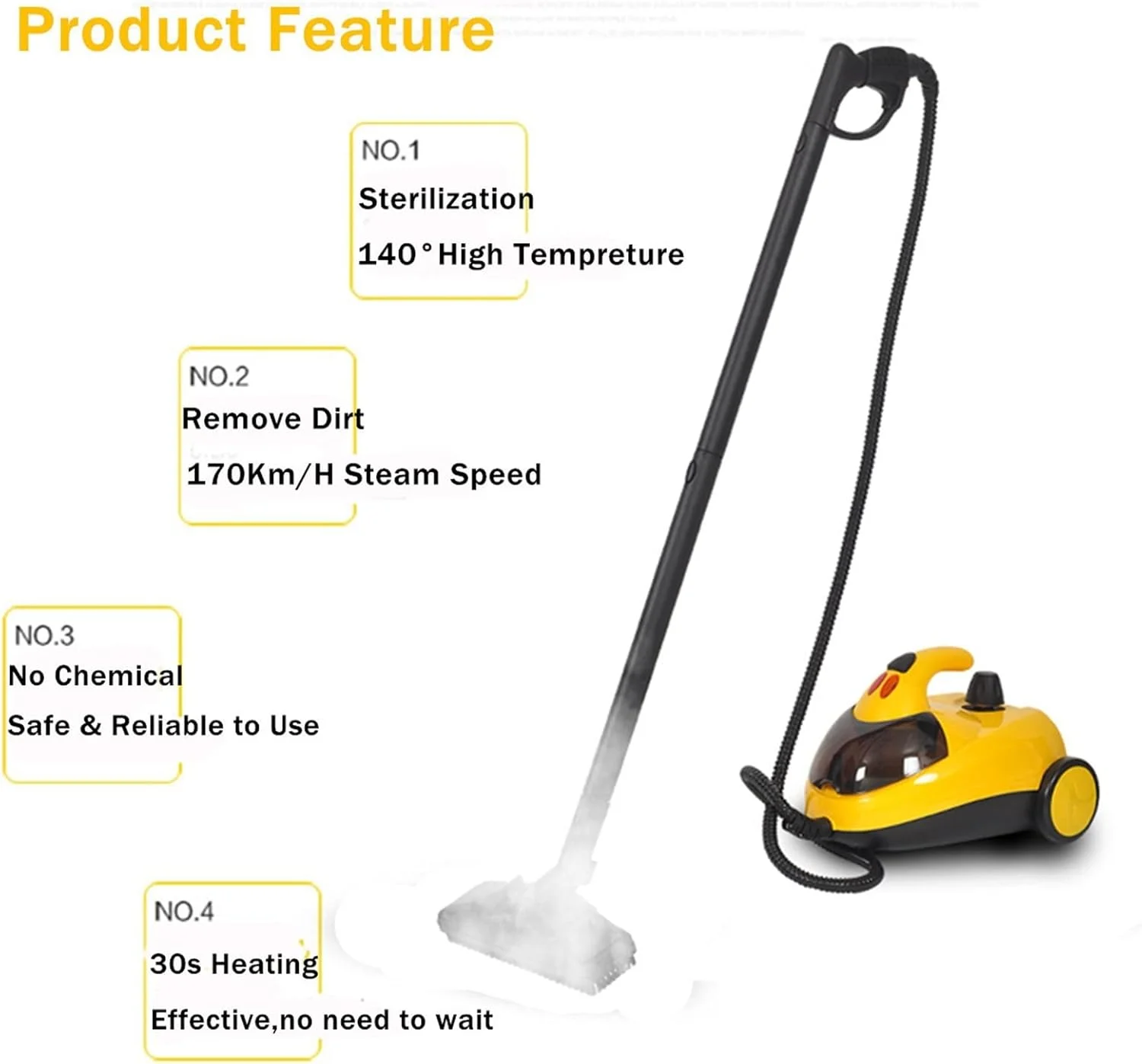 بخارشوی دستی AJWYSOI 1800W چند منظوره، بخارشوی پرتابل فشار قوی، دستگاه استریلیزه کننده با دمای بالا برای تمیز کردن خانه، ماشین، کاشی و سرامیک، و جزئیات خودرو