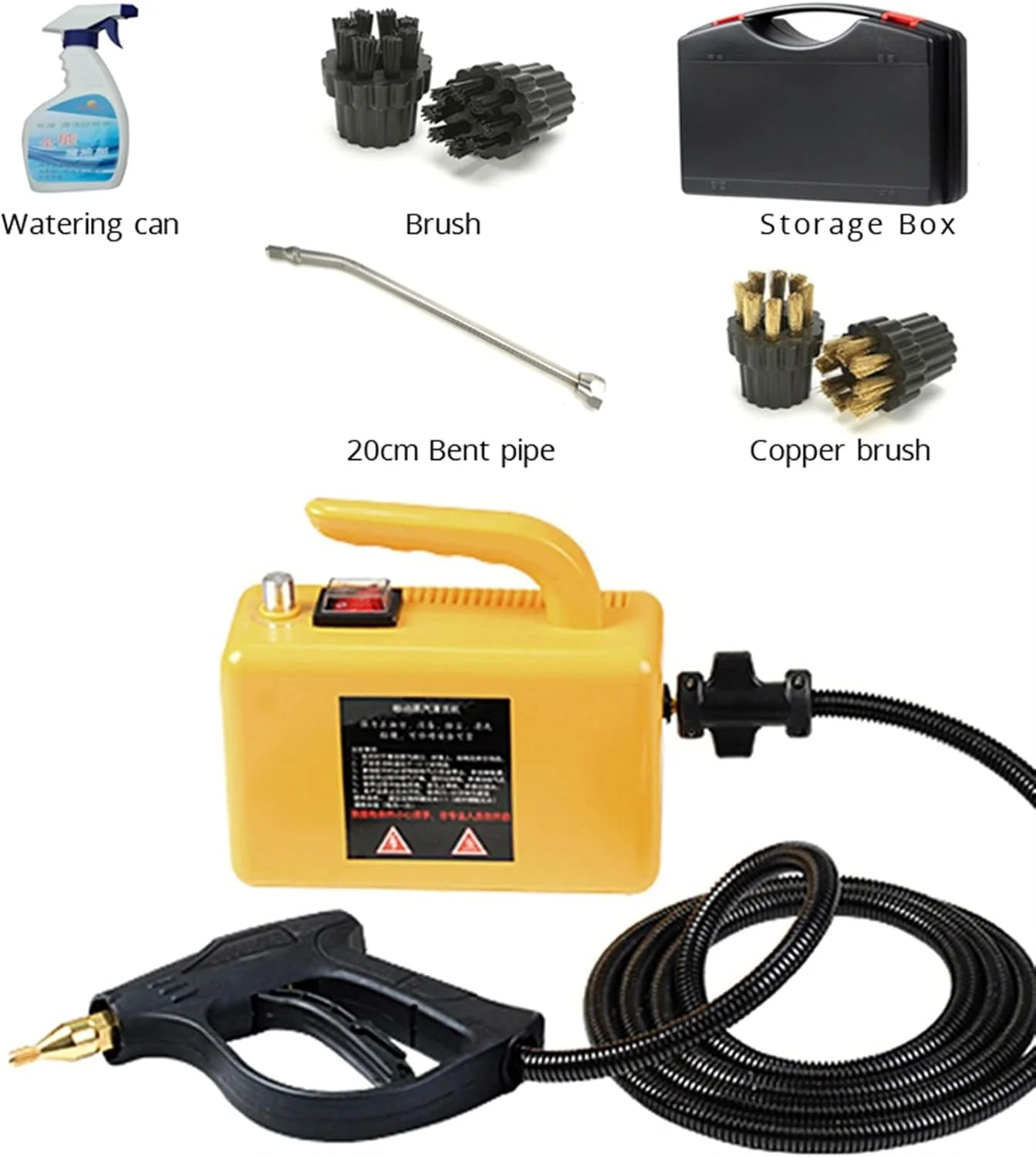 دستگاه بخارشوی قابل تنظیم با دمای بالا و فشار قوی برای تمیز کردن منزل، دستگاه تمیز کننده بخار برای تهویه مطبوع (رنگ: زرد) دستگاه بخارشوی قابل تنظیم با دمای بالا و فشار قوی برای تمیز کردن منزل، دستگاه تمیز کننده بخار برای تهویه مطبوع (رنگ: زرد)