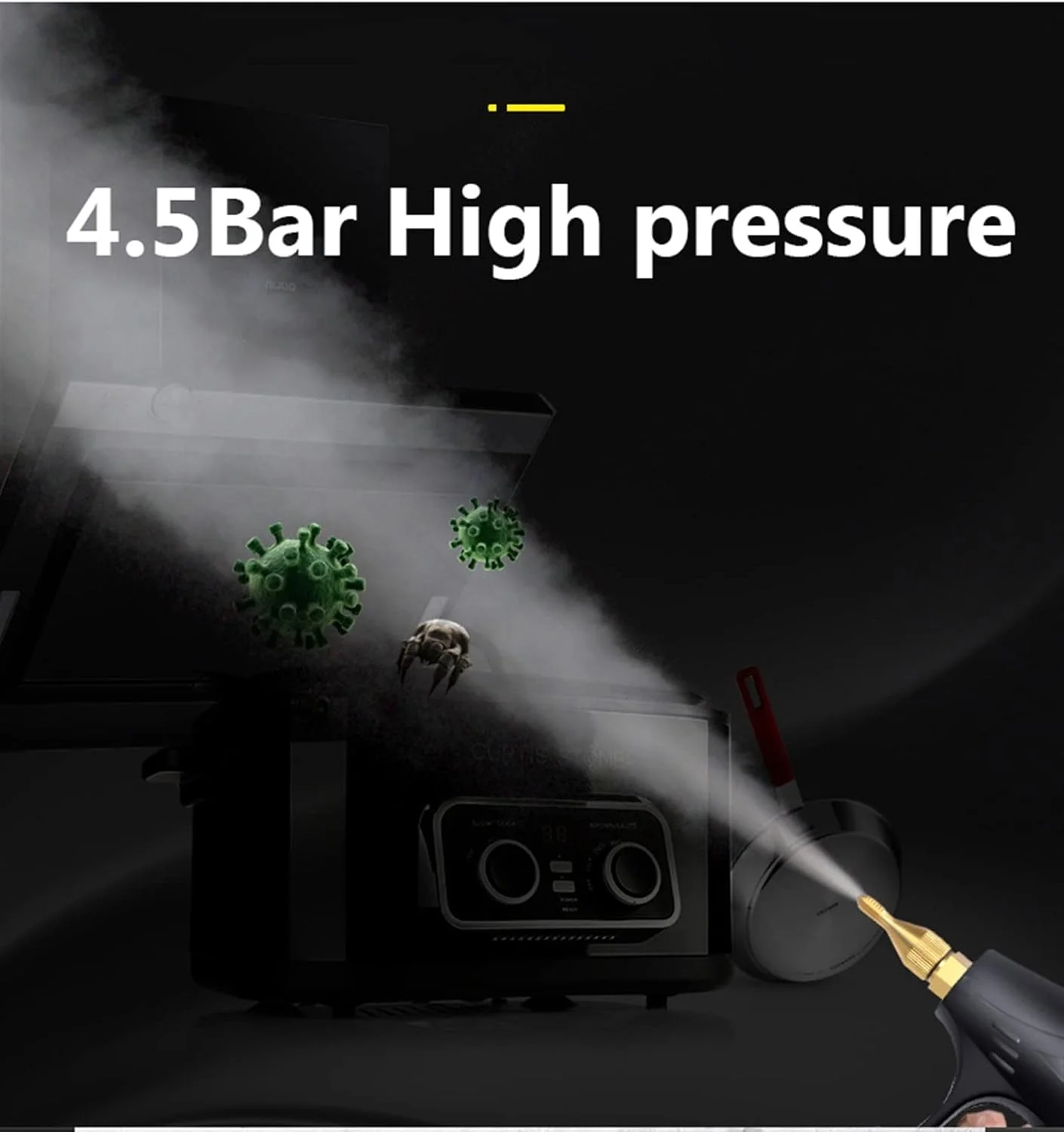 بخارشوی دستی AJWYSOI 3000W، دستگاه تمیز کننده برقی بخار با فشار 4.5 بار، دمای بالا و فشار قوی، مناسب برای تمیز کردن کولر گازی، هود، خودرو، کاشی و سرامیک و جزئیات خودرو برای مصارف خانگی