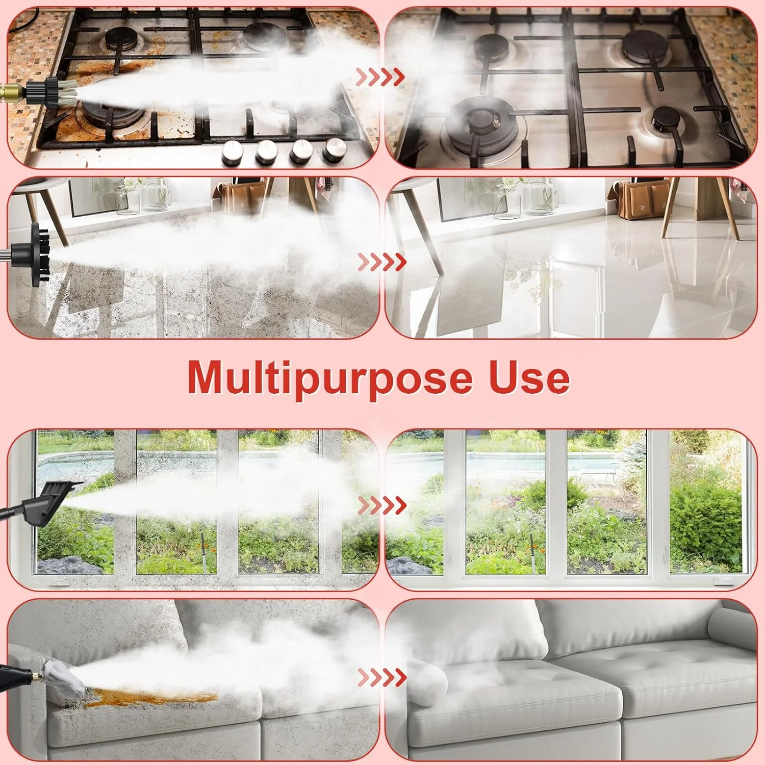 بخارشوی خانگی، گرم شدن در 15 ثانیه، مخزن آب 1.2 لیتری، دسته قابل تنظیم 6 حالته، بخارشوی دستی برای جزئیات خودرو، آلودگی، مبلمان، مبل، کاشی کف، حمام، ساس، 9 عدد لوازم جانبی بخارشوی خانگی، گرم شدن در 15 ثانیه، مخزن آب 1.2 لیتری، دسته قابل تنظیم 6 حالته، بخارشوی دستی برای جزئیات خودرو، آلودگی، مبلمان، مبل، کاشی کف، حمام، ساس، 9 عدد لوازم جانبی