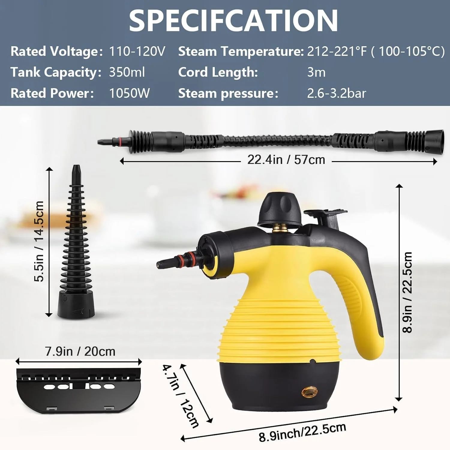 بخارشوی دستی 1500 واتی Defsedar، بخارشوی چند منظوره قابل حمل برای مصارف خانگی با قفل ایمنی و کیت لوازم جانبی 9 تکه برای از بین بردن جرم و کثیفی، 110V-240V بخارشوی دستی 1500 واتی Defsedar، بخارشوی چند منظوره قابل حمل برای مصارف خانگی با قفل ایمنی و کیت لوازم جانبی 9 تکه برای از بین بردن جرم و کثیفی، 110V-240V