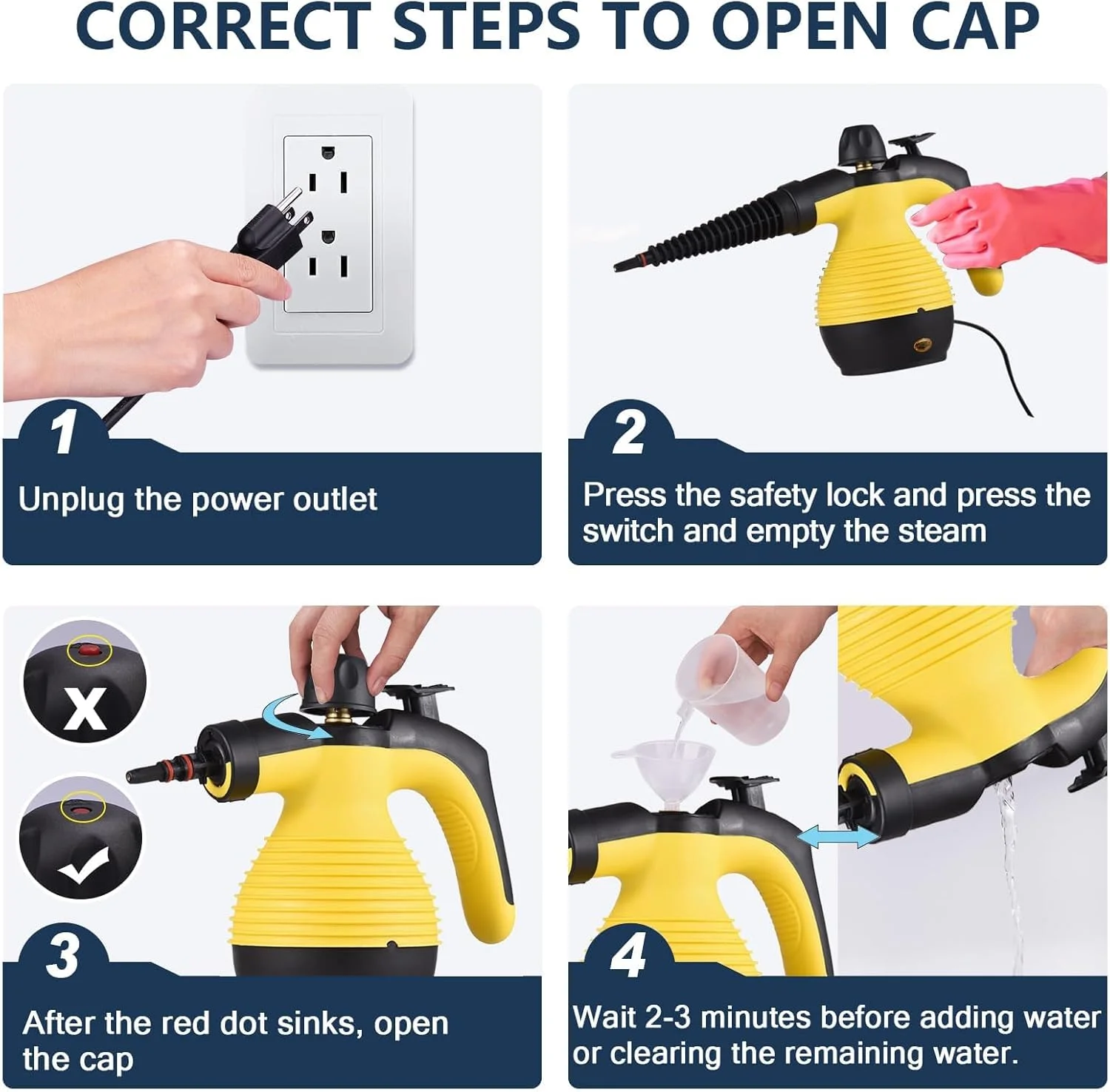 بخارشوی دستی 1500 واتی Defsedar، بخارشوی چند منظوره قابل حمل برای مصارف خانگی با قفل ایمنی و کیت لوازم جانبی 9 تکه برای از بین بردن جرم و کثیفی، 110V-240V بخارشوی دستی 1500 واتی Defsedar، بخارشوی چند منظوره قابل حمل برای مصارف خانگی با قفل ایمنی و کیت لوازم جانبی 9 تکه برای از بین بردن جرم و کثیفی، 110V-240V