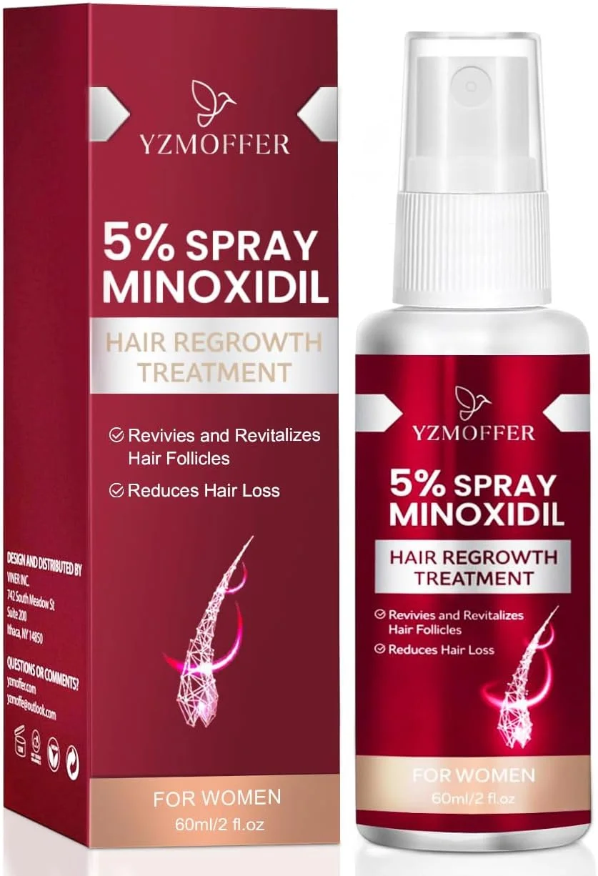 اسپری رشد موی 5% ماینوکسیدیل برای زنان: سرم رشد مجدد مو برای موهای قوی تر، ضخیم تر و بلندتر، 56 میلی لیتر