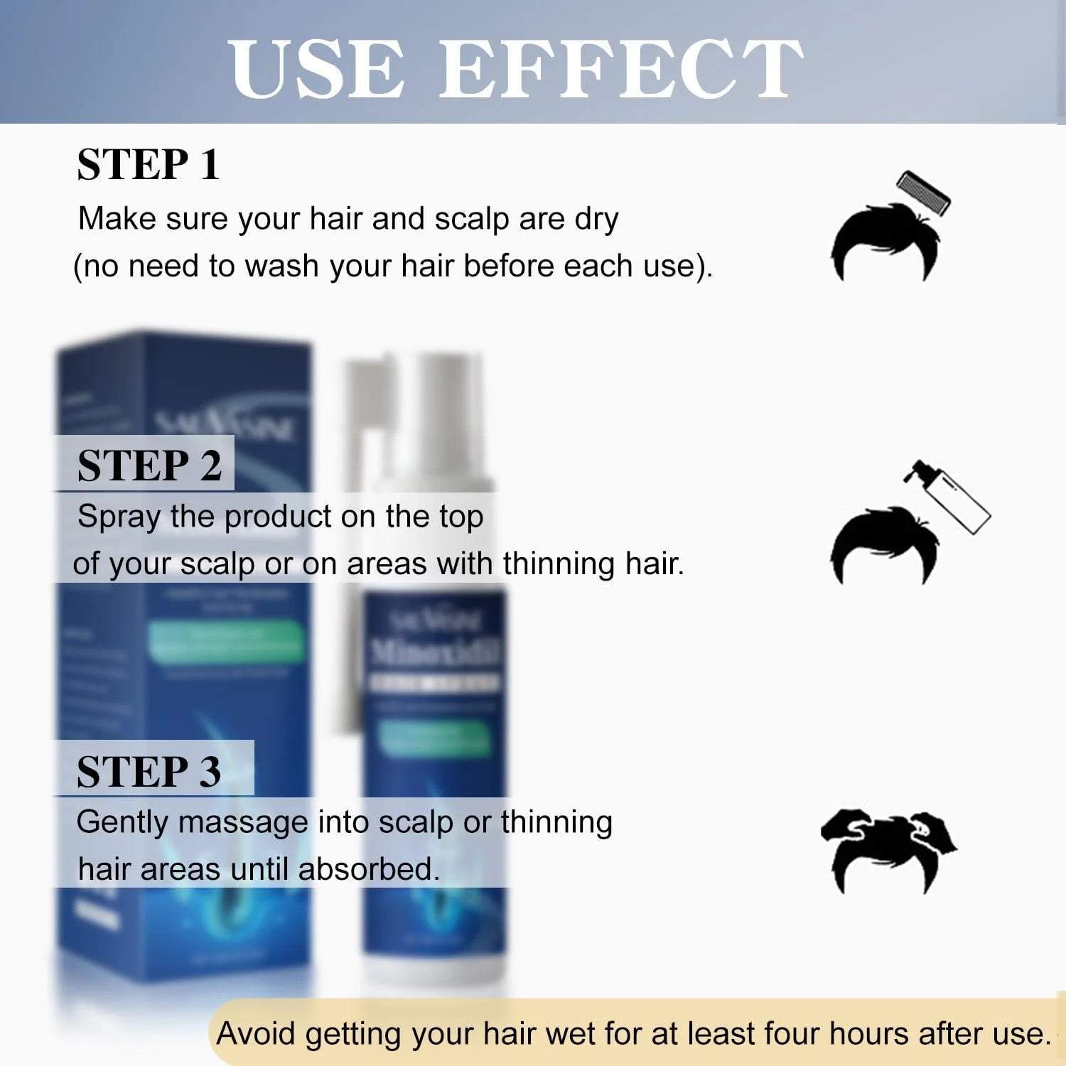 اسپری سرم رشد مو ماینوکسیدیل، اسپری ماینوکسیدیل با روغن کرچک بیوتین و روغن برگ رزماری برای مردان و زنان برای موهای نازک و کاهش آسیب مو (30 میلی لیتر)