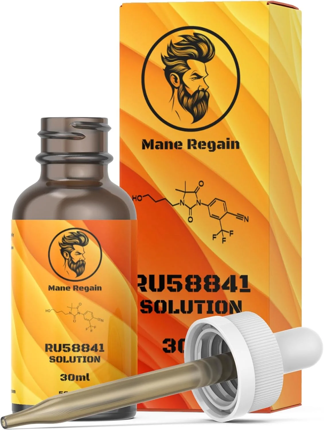 محلول موضعی Mane Regain - RU58841 با غلظت 5% (50mg/ml) - مسدود کننده DHT - درمان پیشرفته ریزش مو - تونیک موی ضد آندروژن - محرک رشد مجدد مو و جلوگیری از طاسی با الگوی مردانه - 30 میلی لیتر