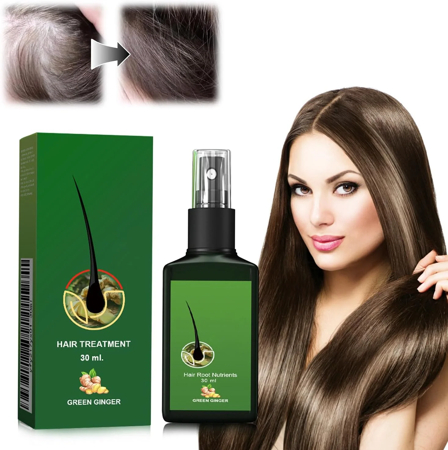 اسپری زنجبیل مغذی، تسریع رشد مو، سرم ضد ریزش مو، برای تغذیه ریشه مو، ترمیم موهای آسیب دیده، سرم گیاهی ضخیم کننده، اسپری سرم رشد مو بیوتین، 30 میلی لیتر