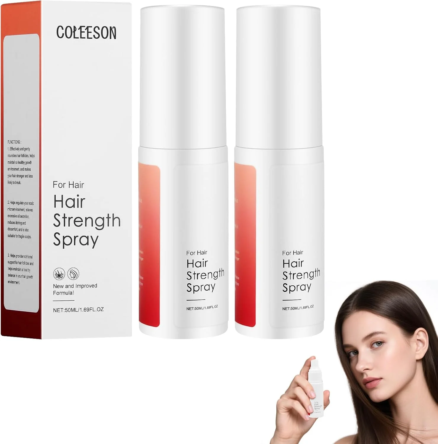 اسپری روغن رشد مو 2 عددی، اسپری طبیعی رشد مو، روغن مو، تقویت کننده موهای طبیعی ضخیم تر، غیر چرب، جلوگیری از ریزش مو (B)