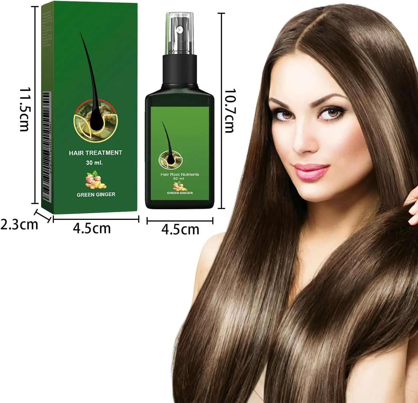 اسپری زنجبیل مغذی، تسریع رشد مو، سرم ضد ریزش مو، برای تغذیه ریشه مو، ترمیم موهای آسیب دیده، سرم گیاهی ضخیم کننده، اسپری سرم رشد مو بیوتین، 30 میلی لیتر