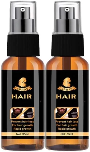 اسپری تقویت کننده رشد مو و ریش بیوتین NALACAL، بسته 2 عددی - سرم رشد مجدد مو برای مردان و زنان - افزایش ضخامت و پرپشتی مو و ریش، ایده آل برای درمان ریزش و کم پشتی مو