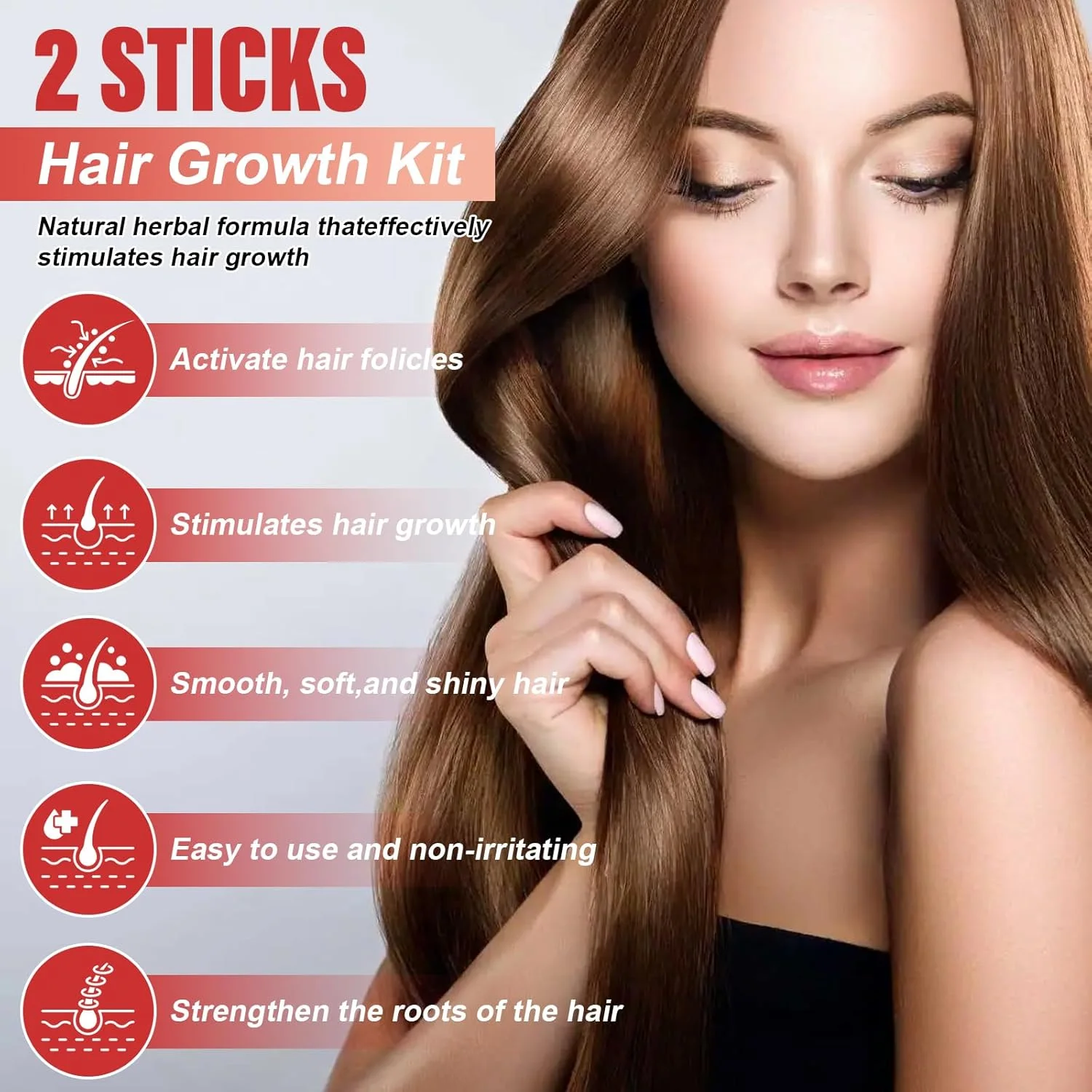 اسپری روغن رشد مو 2 عددی، اسپری طبیعی رشد مو، روغن مو، تقویت کننده موهای طبیعی ضخیم تر، غیر چرب، جلوگیری از ریزش مو (B)