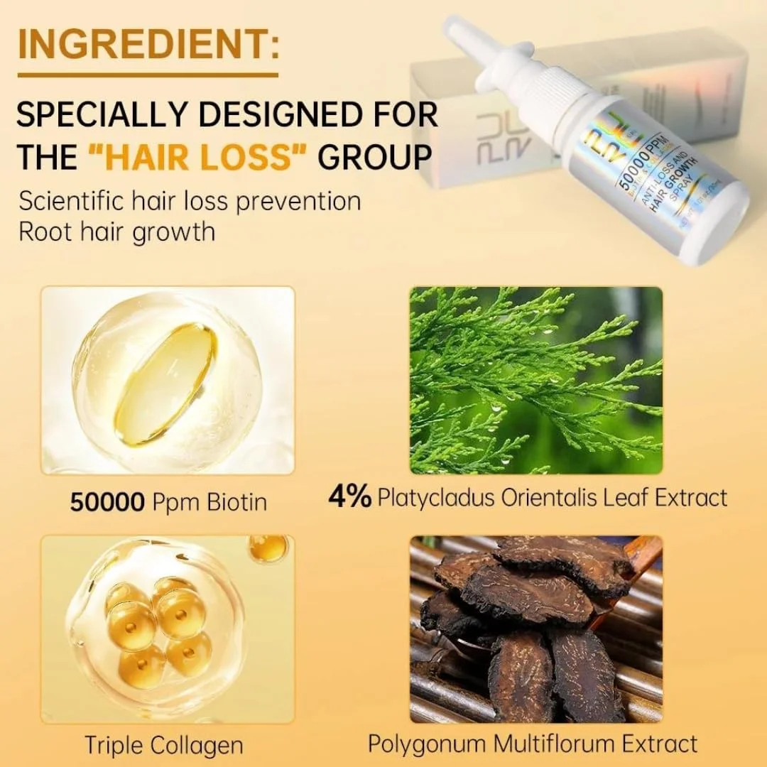 اسپری ضد ریزش و رشد مو NIKITA.VIVI حجم 30 میلی لیتر، سرم رشد مو حاوی 50000 PPM بیوتین و کلاژن، درمان نازک شدن مو، کاهش ریزش مو، ضخیم کننده و بلند کننده مو، خوشبو کننده