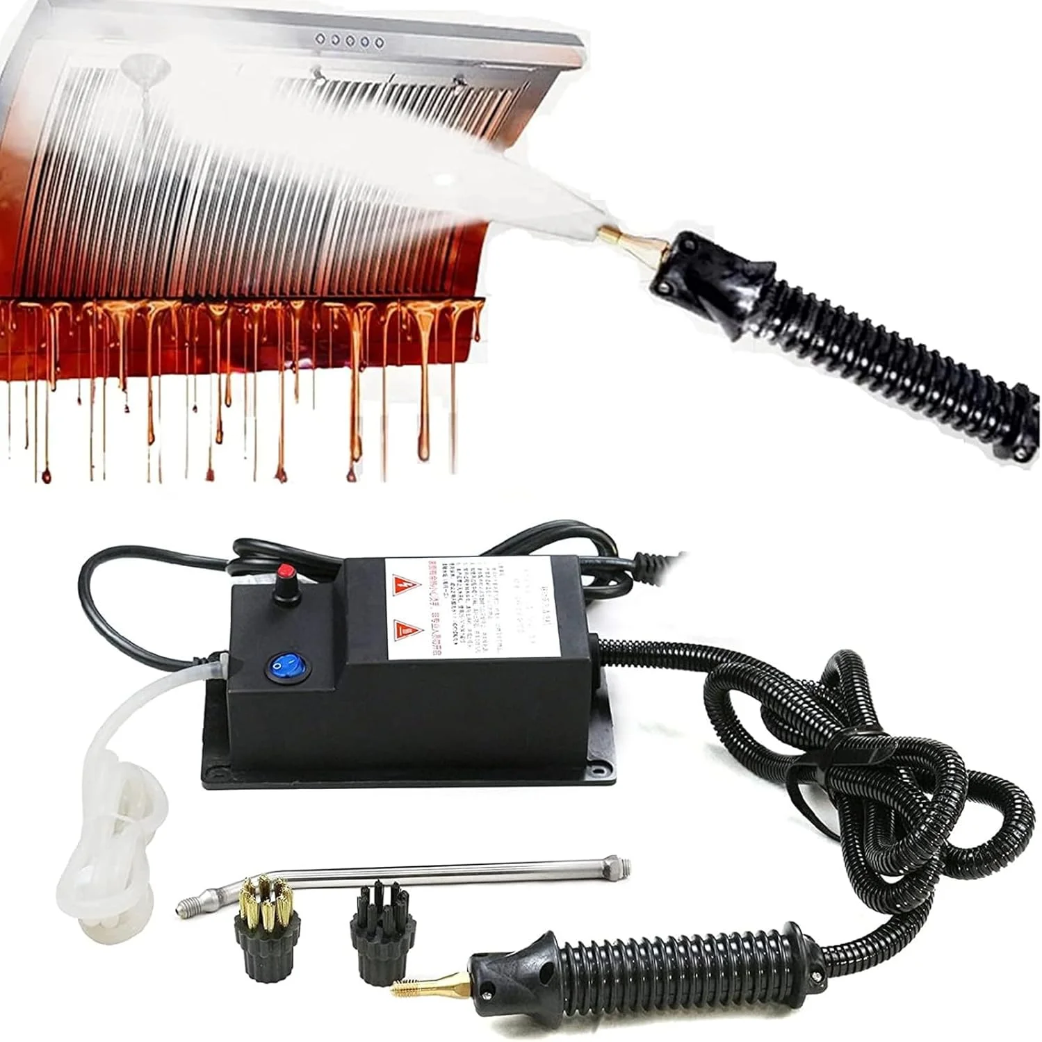 بخارشوی 2000 وات، بخارشوی فشار قوی با دمای بالا به همراه لوله رابط و 2 برس، دستگاه بخارشوی چند منظوره قابل حمل کوچک، بخار شوی قدرتمند سیار بخارشوی 2000 وات، بخارشوی فشار قوی با دمای بالا به همراه لوله رابط و 2 برس، دستگاه بخارشوی چند منظوره قابل حمل کوچک، بخار شوی قدرتمند سیار