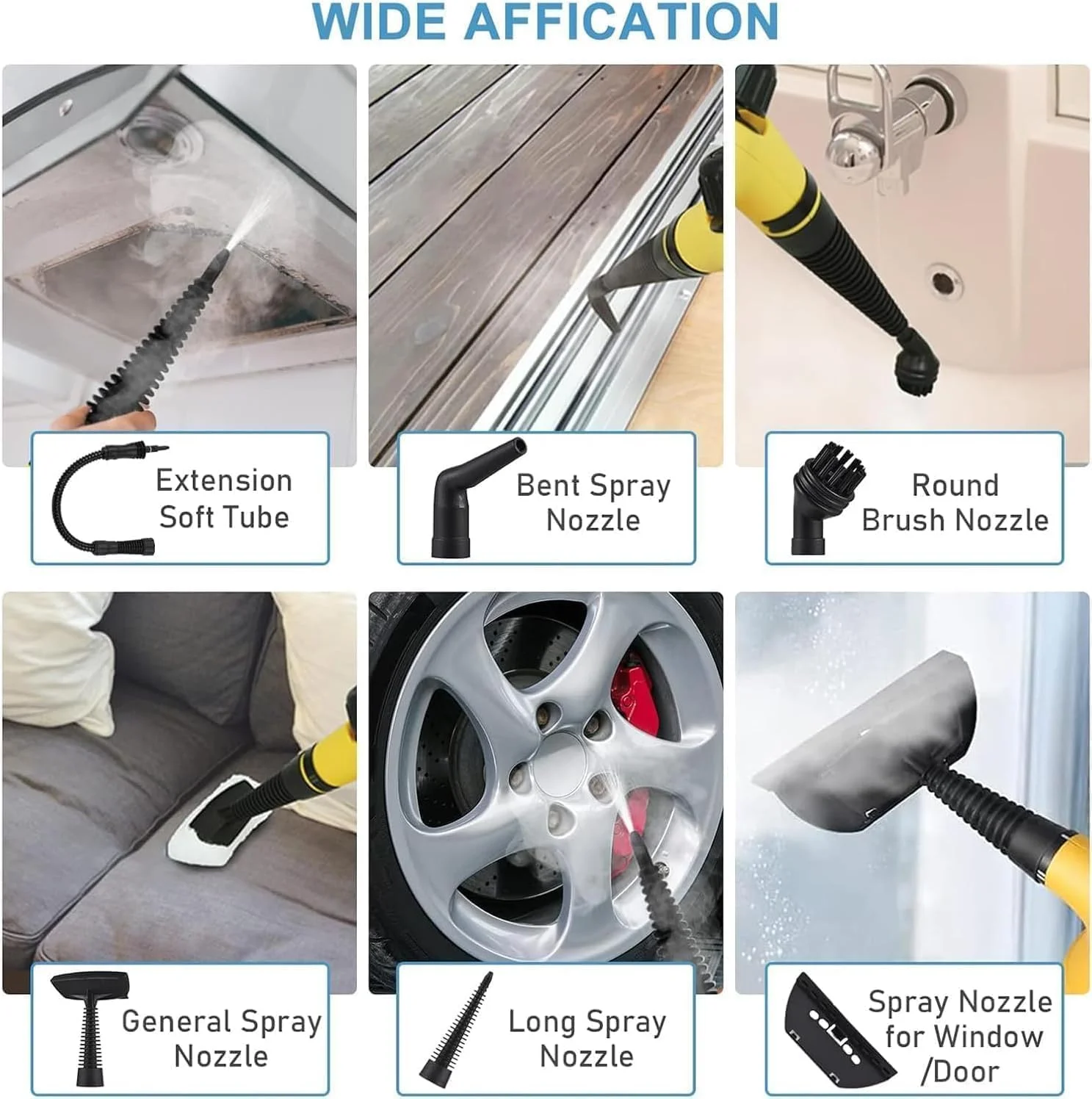 بخارشوی دستی قابل حمل چند منظوره با فشار بالا و دمای زیاد به همراه لوازم جانبی برای آشپزخانه، مبل، حمام، خودرو و پنجره، دارای 2 برس نایلونی و 1 برس مسی بخارشوی دستی قابل حمل چند منظوره با فشار بالا و دمای زیاد به همراه لوازم جانبی برای آشپزخانه، مبل، حمام، خودرو و پنجره، دارای 2 برس نایلونی و 1 برس مسی