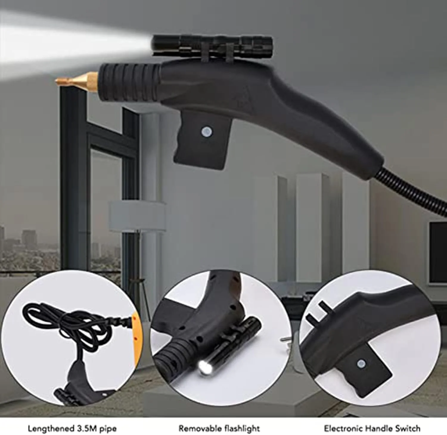 بخارشوی 2600 وات، بخارشوی پرفشار با بخار سریع با 5 سر برس و لوله افزایش طول، دستگاه تمیز کننده بخار با درجه حرارت بالا برای مبلمان خودرو، بخارشوی دستی بخارشوی 2600 وات، بخارشوی پرفشار با بخار سریع با 5 سر برس و لوله افزایش طول، دستگاه تمیز کننده بخار با درجه حرارت بالا برای مبلمان خودرو، بخارشوی دستی