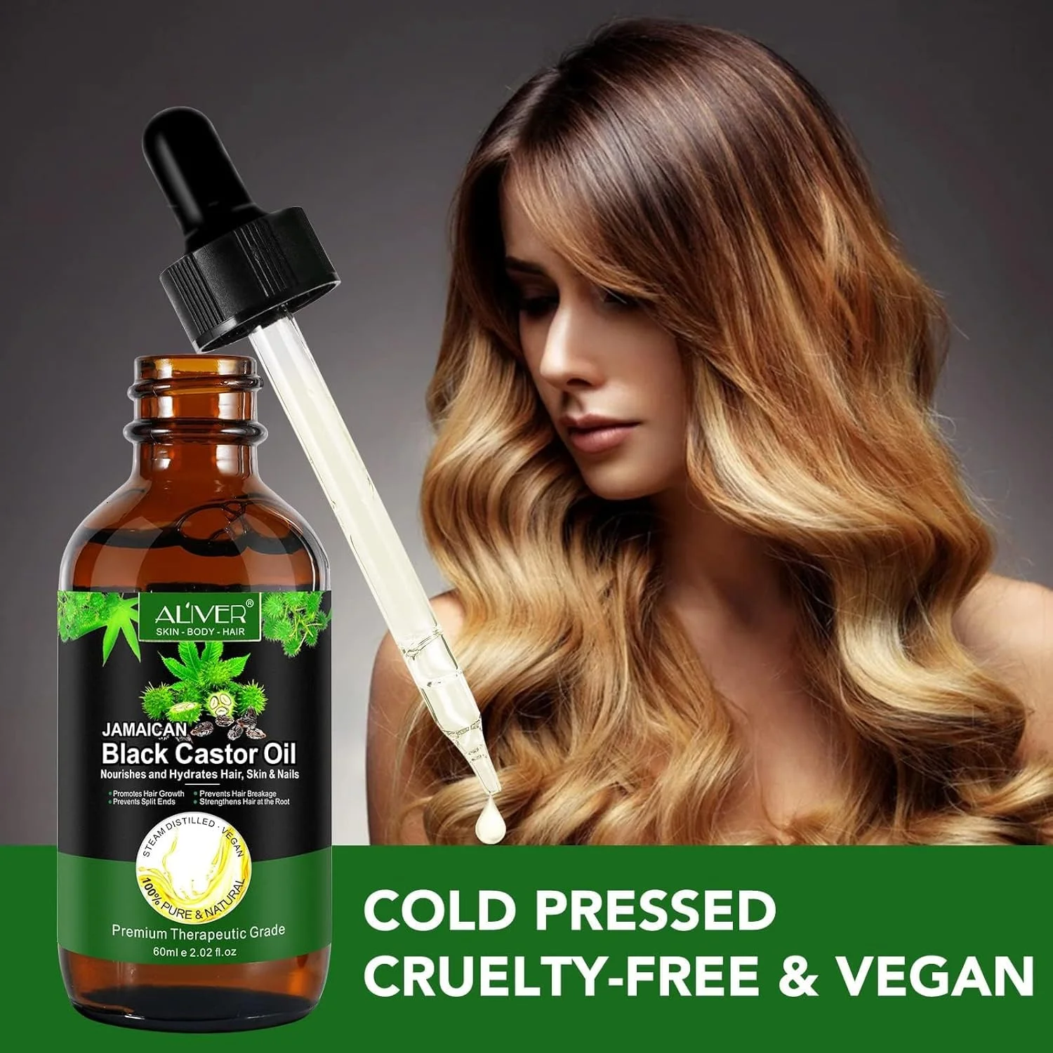 روغن کرچک ارگانیک ALIVER، 60 میلی لیتر، روغن ماساژ 100% خالص و طبیعی، روغن کرچک سیاه جامائیکایی فشرده سرد برای نرم کردن پوست، رشد مو و مژه، تغذیه پوست سر، پوست خشک روغن کرچک ارگانیک ALIVER، 60 میلی لیتر، روغن ماساژ 100% خالص و طبیعی، روغن کرچک سیاه جامائیکایی فشرده سرد برای نرم کردن پوست، رشد مو و مژه، تغذیه پوست سر، پوست خشک