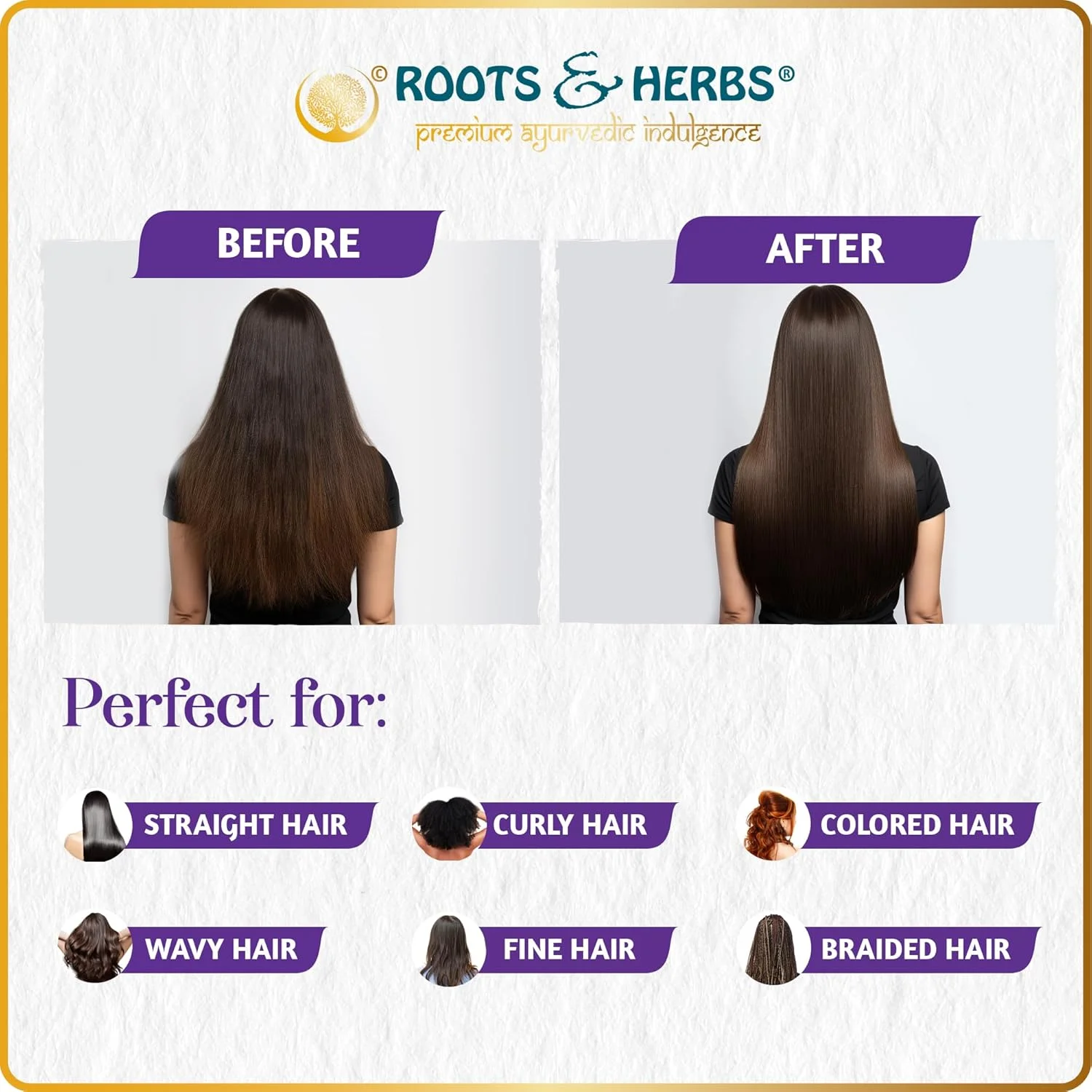 روغن موی گیاهی آیورودا روتس اند هربز، درمان طبیعی، وگان، بدون پارابن، حاوی 49 گیاه، غذای معجزه آسای مو، روغن مرطوب کننده، 200 میلی لیتر