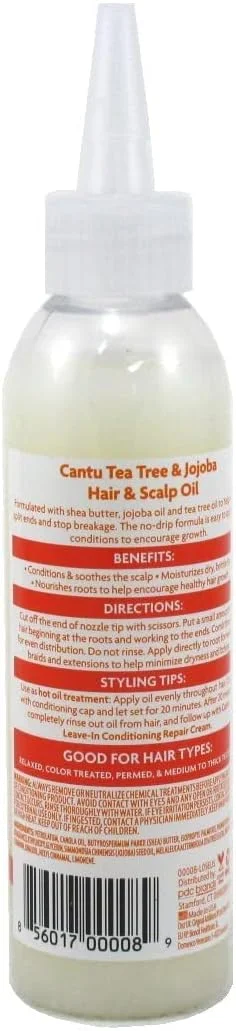 روغن مو و پوست سر حاوی شی باتر، درخت چای و جوجوبا Cantu، ۱۸۰ میلی لیتر (بسته ۳ عددی) روغن مو و پوست سر حاوی شی باتر، درخت چای و جوجوبا Cantu، ۱۸۰ میلی لیتر (بسته ۳ عددی)