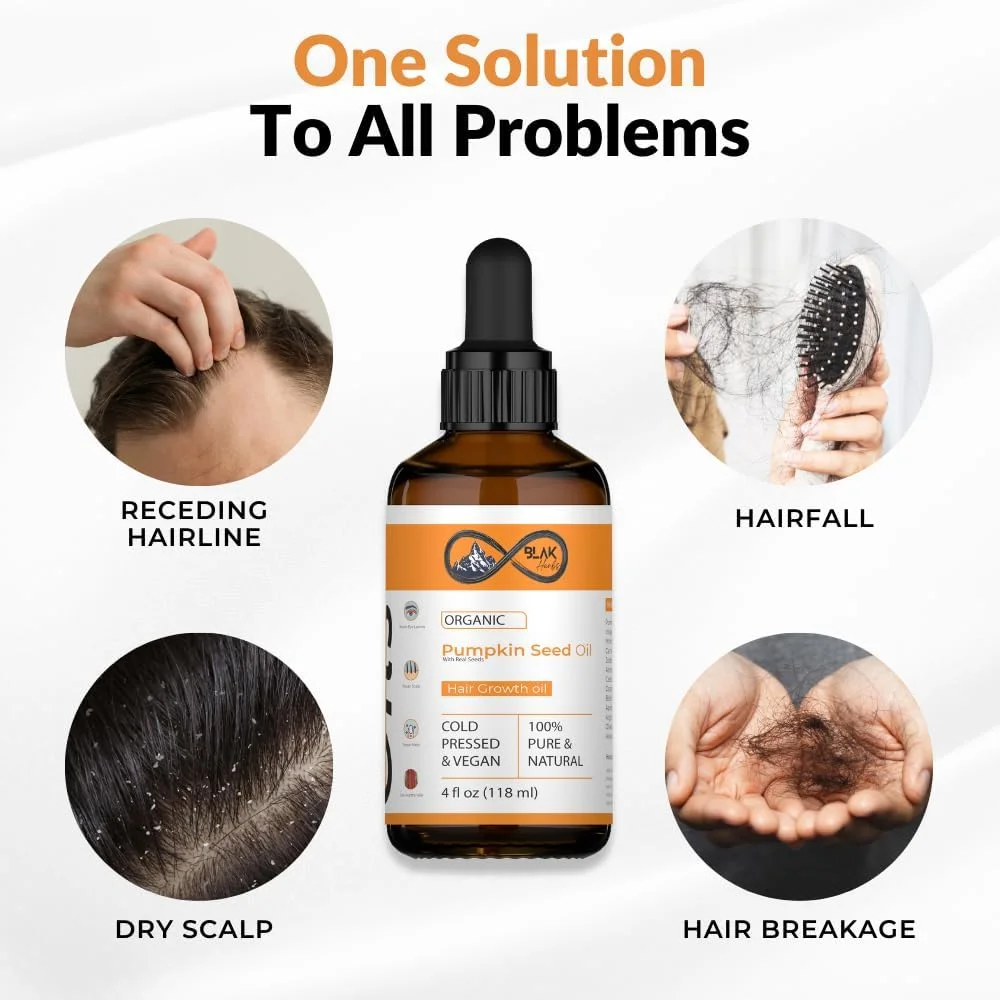 روغن دانه کدو تنبل ارگانیک بلک هربز - پرس سرد و وگان - روغن 100% خالص و طبیعی برای رشد مو، ناخن و مژه - 118 میلی لیتر روغن دانه کدو تنبل ارگانیک بلک هربز - پرس سرد و وگان - روغن 100% خالص و طبیعی برای رشد مو، ناخن و مژه - 118 میلی لیتر