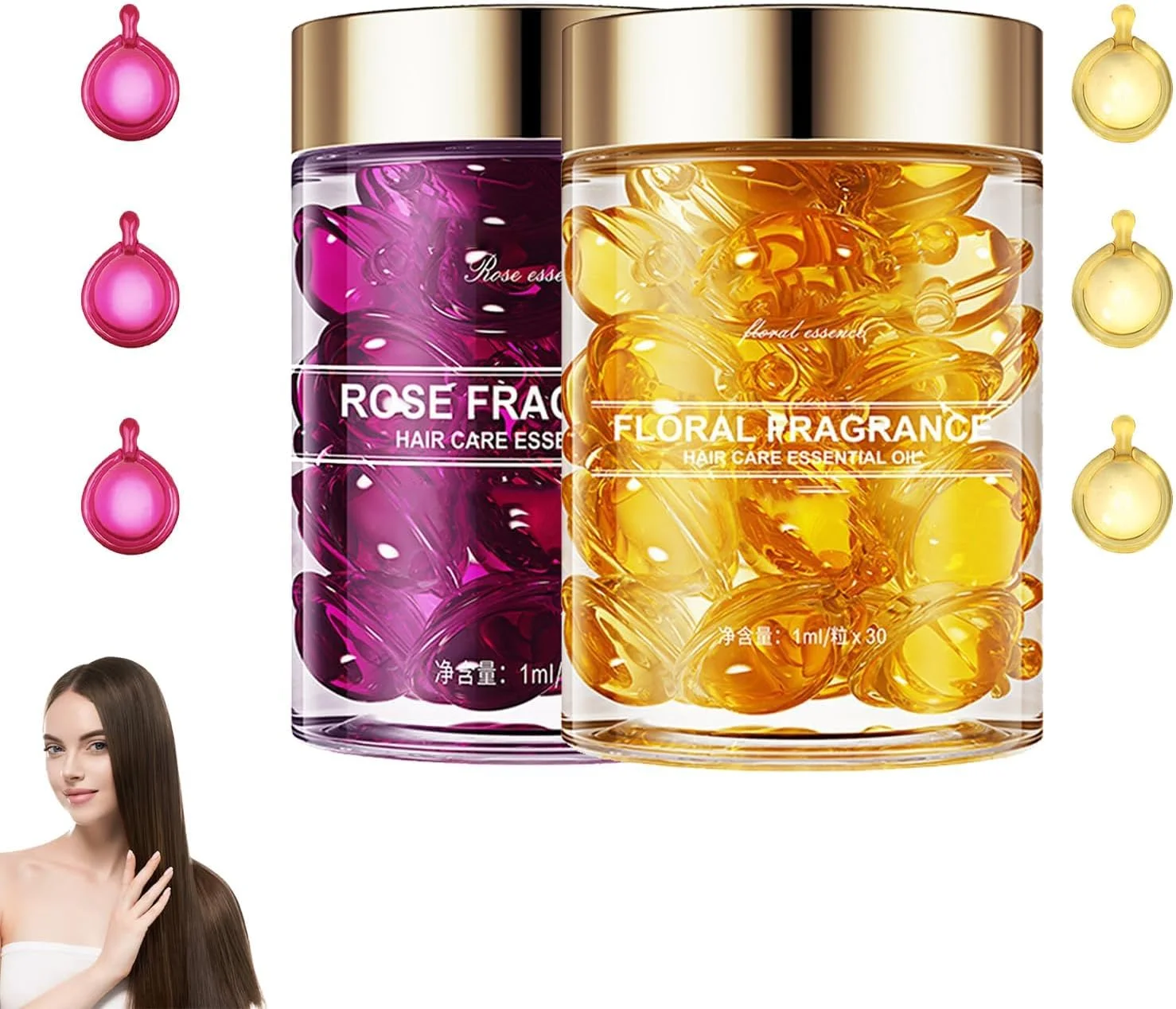 کپسول های مراقبت از مو 2 بطری 30 عددی سرم روغن مو مرطوب کننده ضد وز ترمیم کننده مو روغن ضروری برای ترمیم و مراقبت از مو بهبود خشکی و وز رنگ رز قرمز زرد کپسول های مراقبت از مو 2 بطری 30 عددی سرم روغن مو مرطوب کننده ضد وز ترمیم کننده مو روغن ضروری برای ترمیم و مراقبت از مو بهبود خشکی و وز رنگ رز قرمز زرد