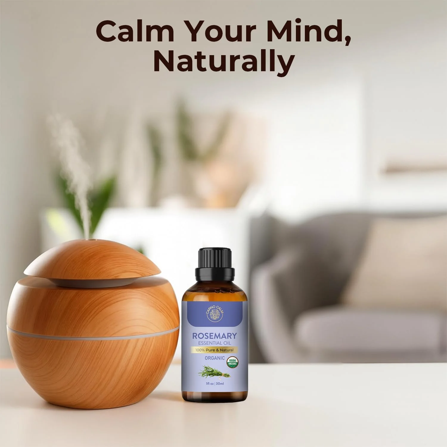 روغن رزماری ارگانیک USDA Carno Calm برای رشد مو | روغن ضروری رزماری 100% خالص و طبیعی | برای رایحه درمانی پوست سر و مو | 30 میلی لیتر روغن رزماری ارگانیک USDA Carno Calm برای رشد مو | روغن ضروری رزماری 100% خالص و طبیعی | برای رایحه درمانی پوست سر و مو | 30 میلی لیتر