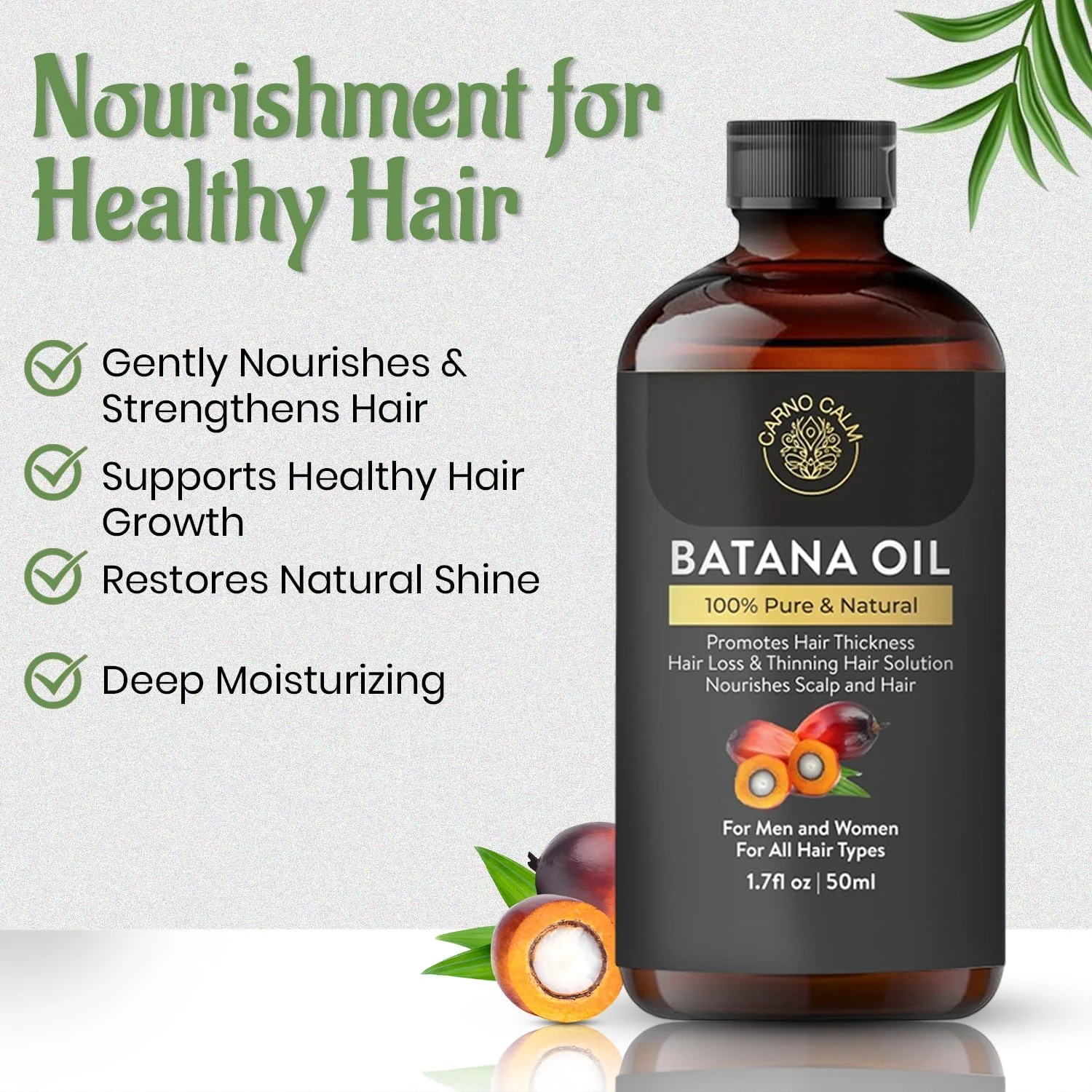 روغن باتانا کارنو کالم برای مو | روغن باتانا 100% خالص و طبیعی | مرطوب کننده مو و پوست و ابرو | ایده آل برای آقایان و بانوان | 50 میلی لیتر روغن باتانا کارنو کالم برای مو | روغن باتانا 100% خالص و طبیعی | مرطوب کننده مو و پوست و ابرو | ایده آل برای آقایان و بانوان | 50 میلی لیتر
