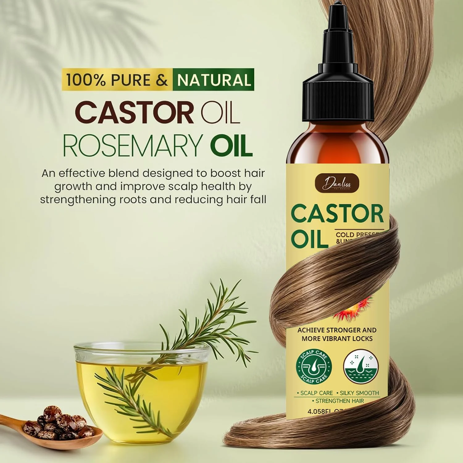 روغن کرچک ارگانیک (دارای گواهی USDA - 120 میلی لیتر)، 100% خالص و بدون هگزان، پرس سرد تصفیه نشده، ضد ریزش و تقویت کننده مو، رشد مو، مژه و ابرو، مرطوب کننده و مغذی روغن کرچک ارگانیک (دارای گواهی USDA - 120 میلی لیتر)، 100% خالص و بدون هگزان، پرس سرد تصفیه نشده، ضد ریزش و تقویت کننده مو، رشد مو، مژه و ابرو، مرطوب کننده و مغذی