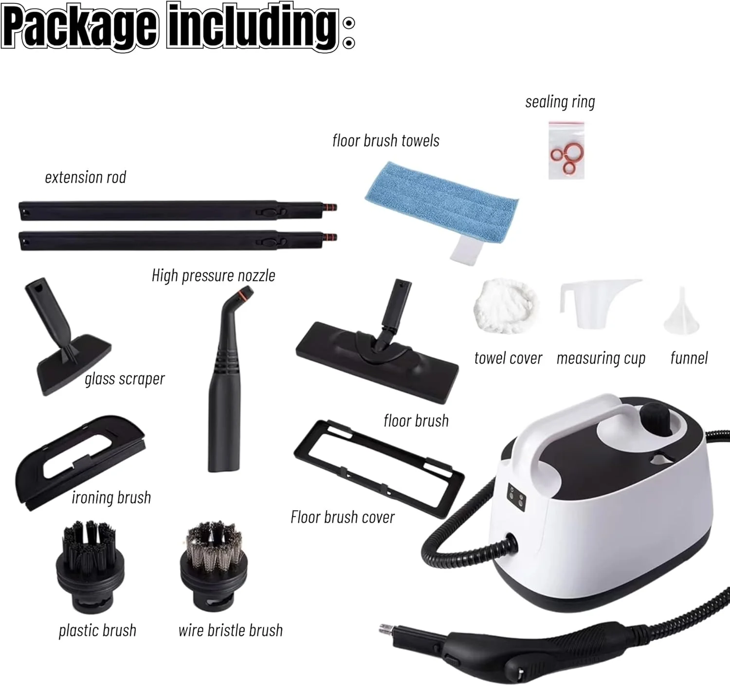 بخارشوی GearZone با لوازم جانبی، دستگاه بخارشوی چند منظوره قابل حمل با گرم شدن 5 دقیقه ای و مخزن بزرگ، مناسب برای فرش و اثاثیه، کف، کاشی، خودرو بخارشوی GearZone با لوازم جانبی، دستگاه بخارشوی چند منظوره قابل حمل با گرم شدن 5 دقیقه ای و مخزن بزرگ، مناسب برای فرش و اثاثیه، کف، کاشی، خودرو