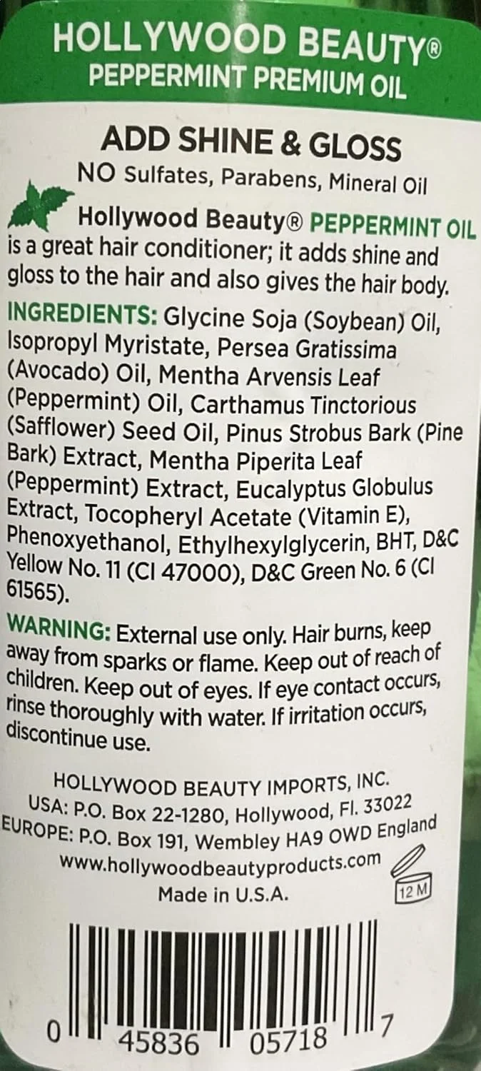 روغن مو نعناع فلفلی هالیوود بیوتی، بطری 236 میلی لیتری، نرم کننده مو و پوست، درمان طبیعی برای خشکی و خارش پوست سر و مرطوب کننده مو و پوست، اسیدهای چرب امگا 3، ویتامین A و C روغن مو نعناع فلفلی هالیوود بیوتی، بطری 236 میلی لیتری، نرم کننده مو و پوست، درمان طبیعی برای خشکی و خارش پوست سر و مرطوب کننده مو و پوست، اسیدهای چرب امگا 3، ویتامین A و C