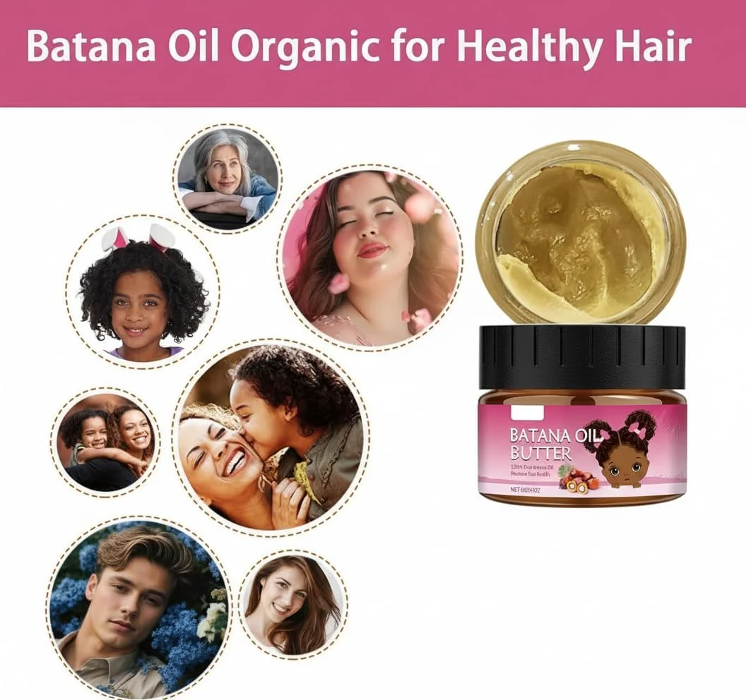 کره مو حاوی روغن باتانا 100% خالص و خام، روغن باتانا از هندوراس برای رشد مو، مرطوب کننده مو و پوست سر، مناسب برای انواع مو، ترمیم موهای آسیب دیده، 60 گرم کره مو حاوی روغن باتانا 100% خالص و خام، روغن باتانا از هندوراس برای رشد مو، مرطوب کننده مو و پوست سر، مناسب برای انواع مو، ترمیم موهای آسیب دیده، 60 گرم