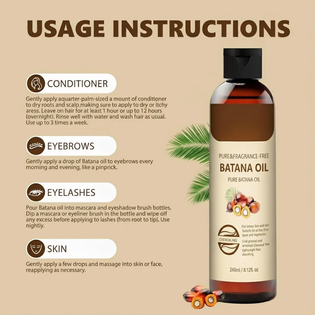 روغن باتانا از هندوراس، روغن ضروری برای مراقبت از مو، تقویت کننده تغذیه مو، کاهش ریزش مو، روغن طبیعی مو برای زنان و مردان، 240 میلی لیتر روغن باتانا از هندوراس، روغن ضروری برای مراقبت از مو، تقویت کننده تغذیه مو، کاهش ریزش مو، روغن طبیعی مو برای زنان و مردان، 240 میلی لیتر