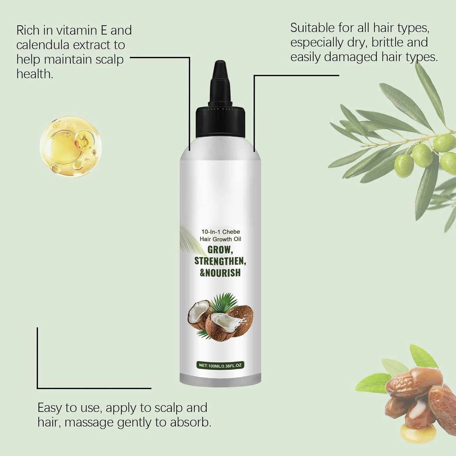 روغن مو KASTWAVE برای رشد مو، سرم مو، پشتیبانی از موهای ضخیم تر و قوی تر، وگان، سبک و جذب سریع، روغن تقویت کننده برای انواع مو، نارگیل روغن مو KASTWAVE برای رشد مو، سرم مو، پشتیبانی از موهای ضخیم تر و قوی تر، وگان، سبک و جذب سریع، روغن تقویت کننده برای انواع مو، نارگیل