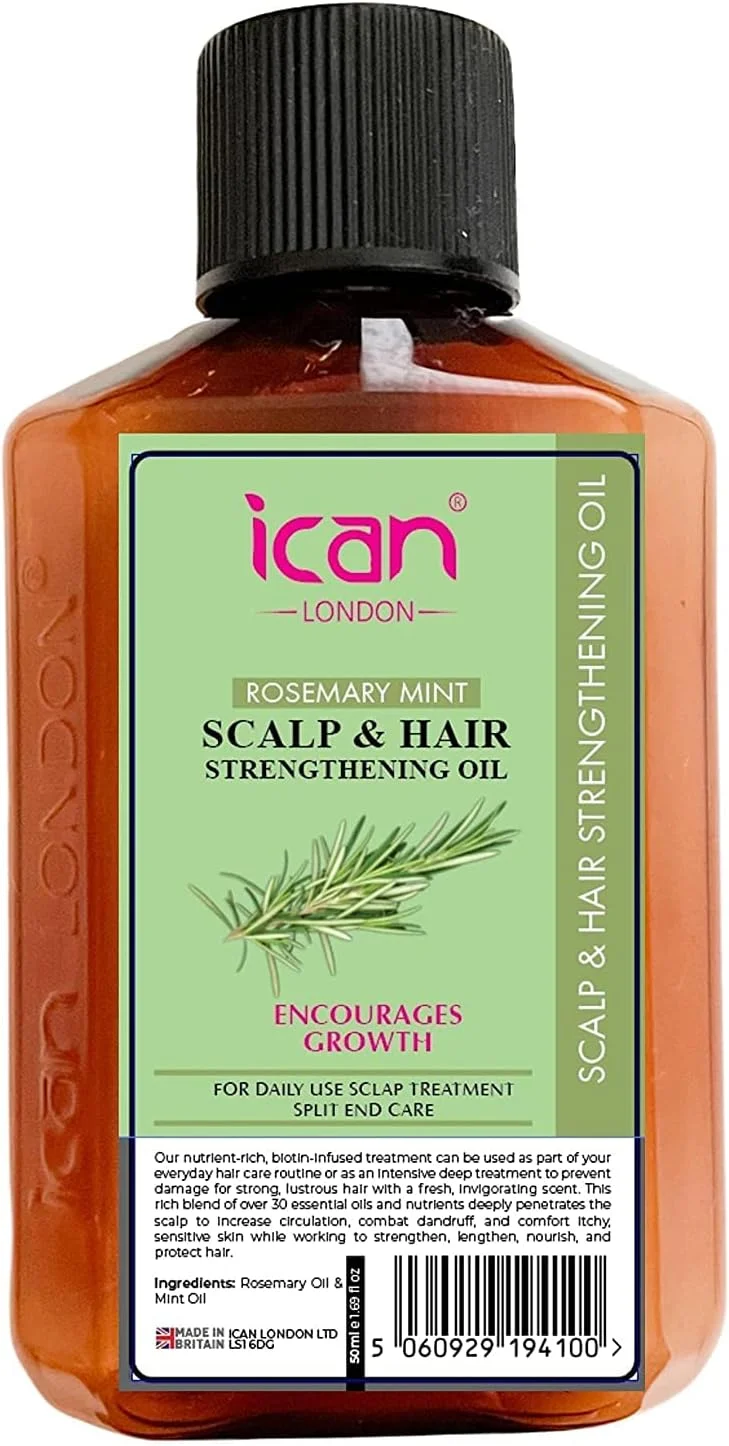 روغن درمان پوست سر و مو رزماری و نعناع ican London برای رشد سریعتر مو 50 میلی لیتر روغن درمان پوست سر و مو رزماری و نعناع ican London برای رشد سریعتر مو 50 میلی لیتر