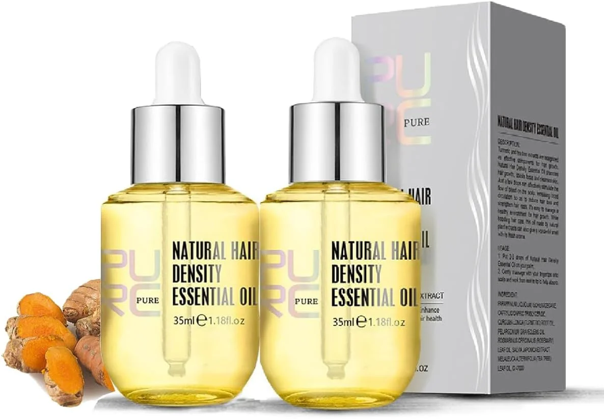 سرم تقویت کننده و افزایش تراکم مو LBOYLOVE® (دو عدد)، روغن ضروری طبیعی برای بهبود موهای نازک برای مردان و زنان، کاهش ریزش مو، شکستگی، خشکی و وز شدن، ترمیم موهای آسیب دیده، 35 میلی لیتر