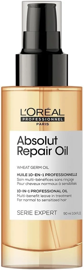 لورآل پروفشنال | روغن ترمیم کننده مو Absolut Repair، درمان بدون نیاز به آبکشی چند منظوره | برای موهای خشک و آسیب دیده | ترمیم و آبرسانی موهای خشک و آسیب دیده | حاوی پروتئین و کینوا طلایی | SERIE EXPERT | 90 میلی لیتر