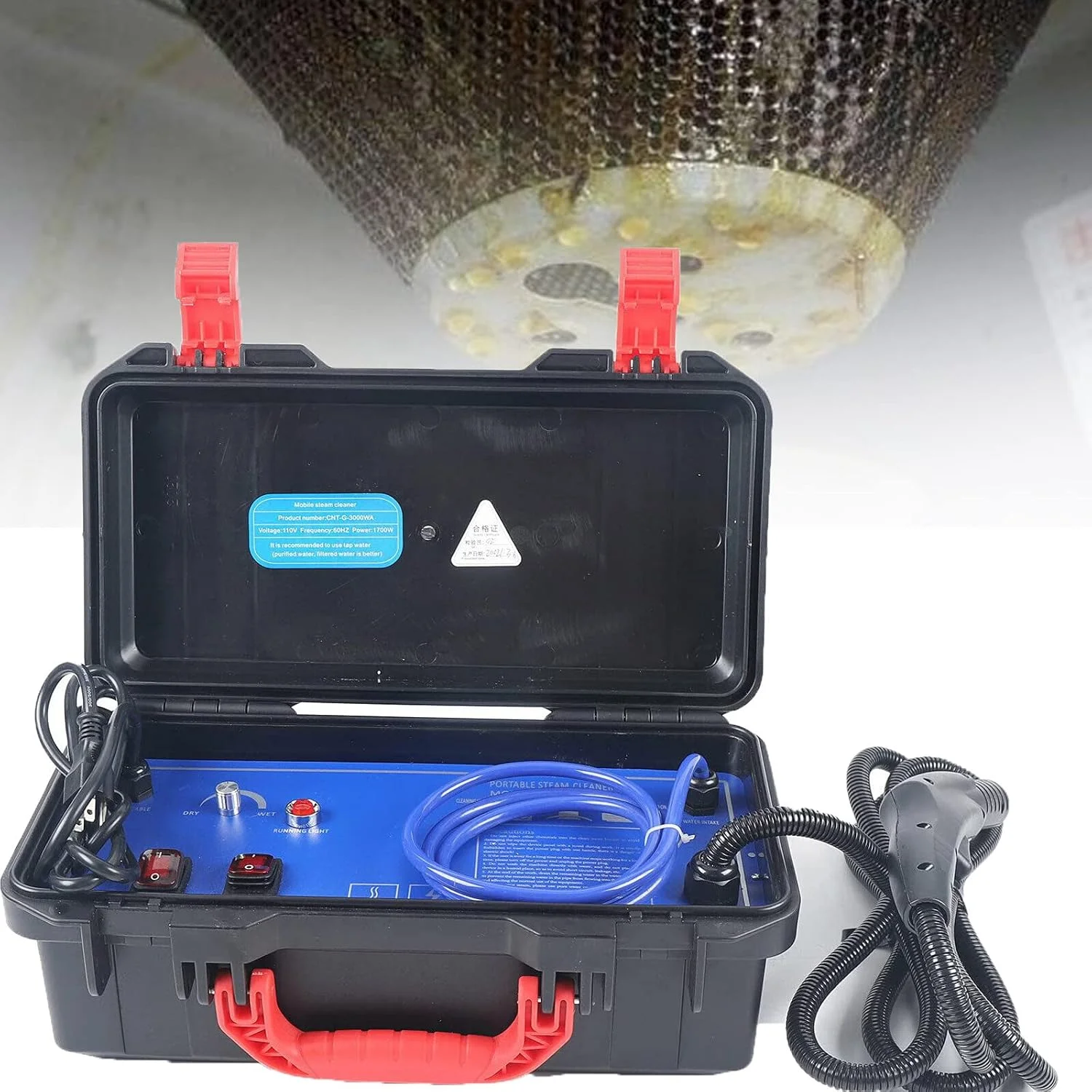 بخارشوی دستی قابل حمل HJIHVGU، سیستم تمیز کننده تجاری فشار قوی با فشار 5 بار و چرخش 360 درجه برای آشپزخانه، خودرو، 220 ولت #3000 وات (#1700 وات)