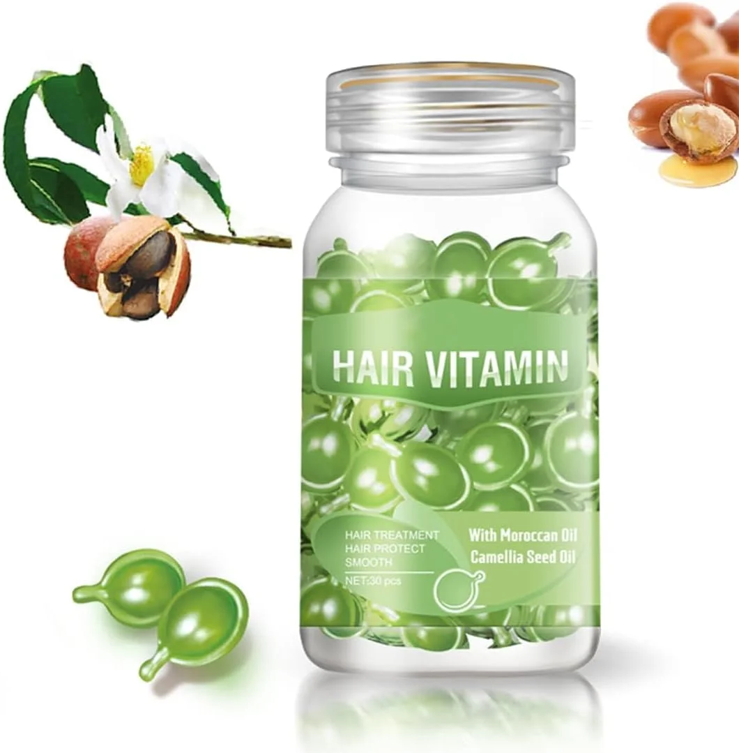 کپسول سرم مو نالاکال برای مراقبت از مو 30 عددی، روغن آرگان ماکادمیا، روغن کمپلکس برای ماسک موی ابریشمی صاف، ترمیم روغن مو، موی ابریشمی و ترمیم موهای خشک و وز (سبز)