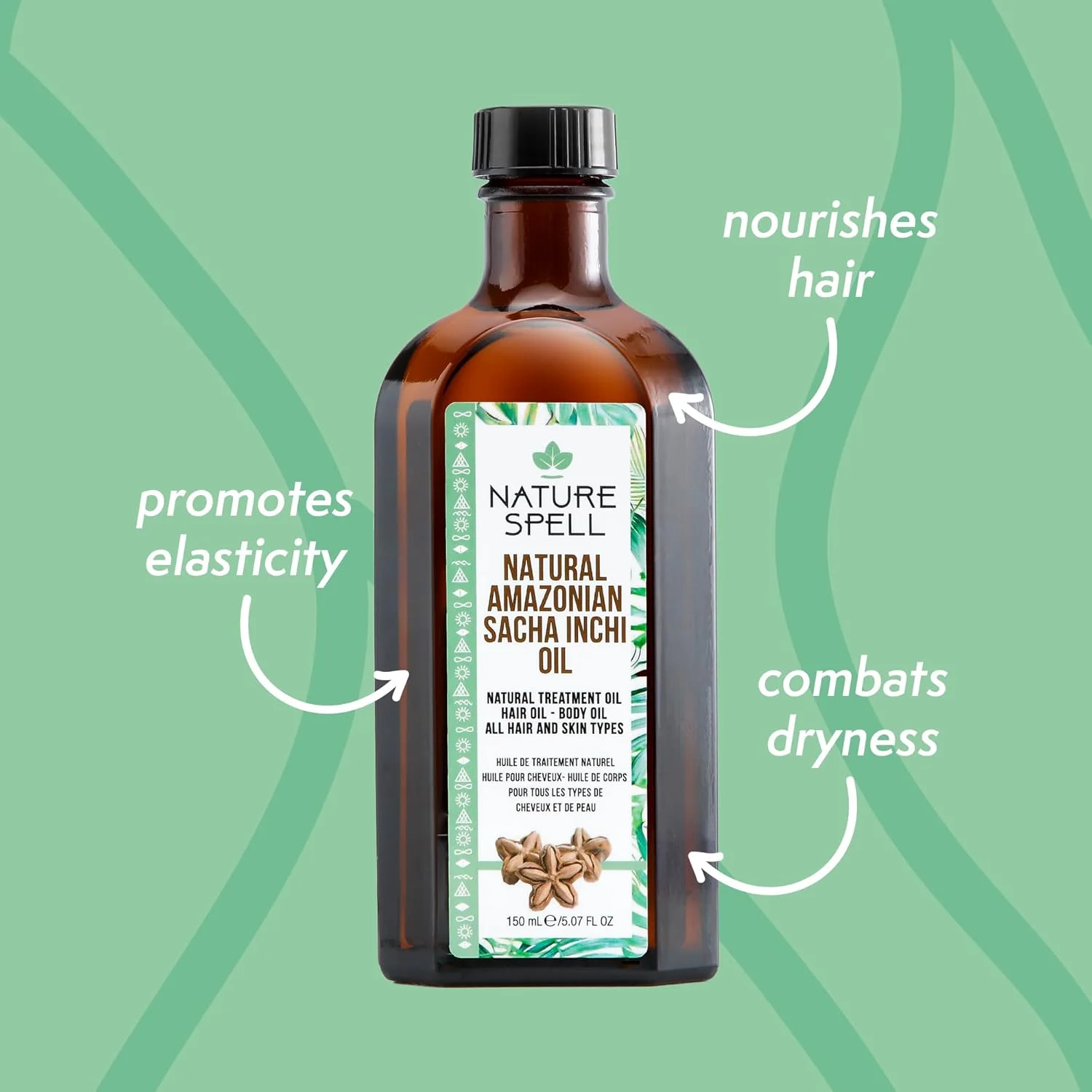 روغن درمان ساشا اینچی نیچر اسپل برای مو و بدن 150 میلی لیتر روغن درمان ساشا اینچی نیچر اسپل برای مو و بدن 150 میلی لیتر