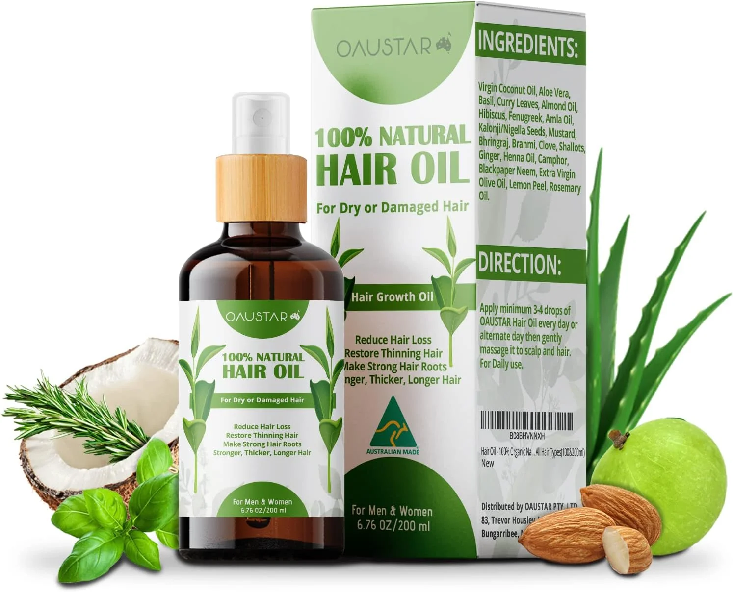 روغن مو OAUSTAR - درمان رشد موی گیاهی طبیعی 100% ارگانیک - برای انواع مو (100 و 200 میلی لیتر) (200 میلی لیتر) روغن مو OAUSTAR - درمان رشد موی گیاهی طبیعی 100% ارگانیک - برای انواع مو (100 و 200 میلی لیتر) (200 میلی لیتر)