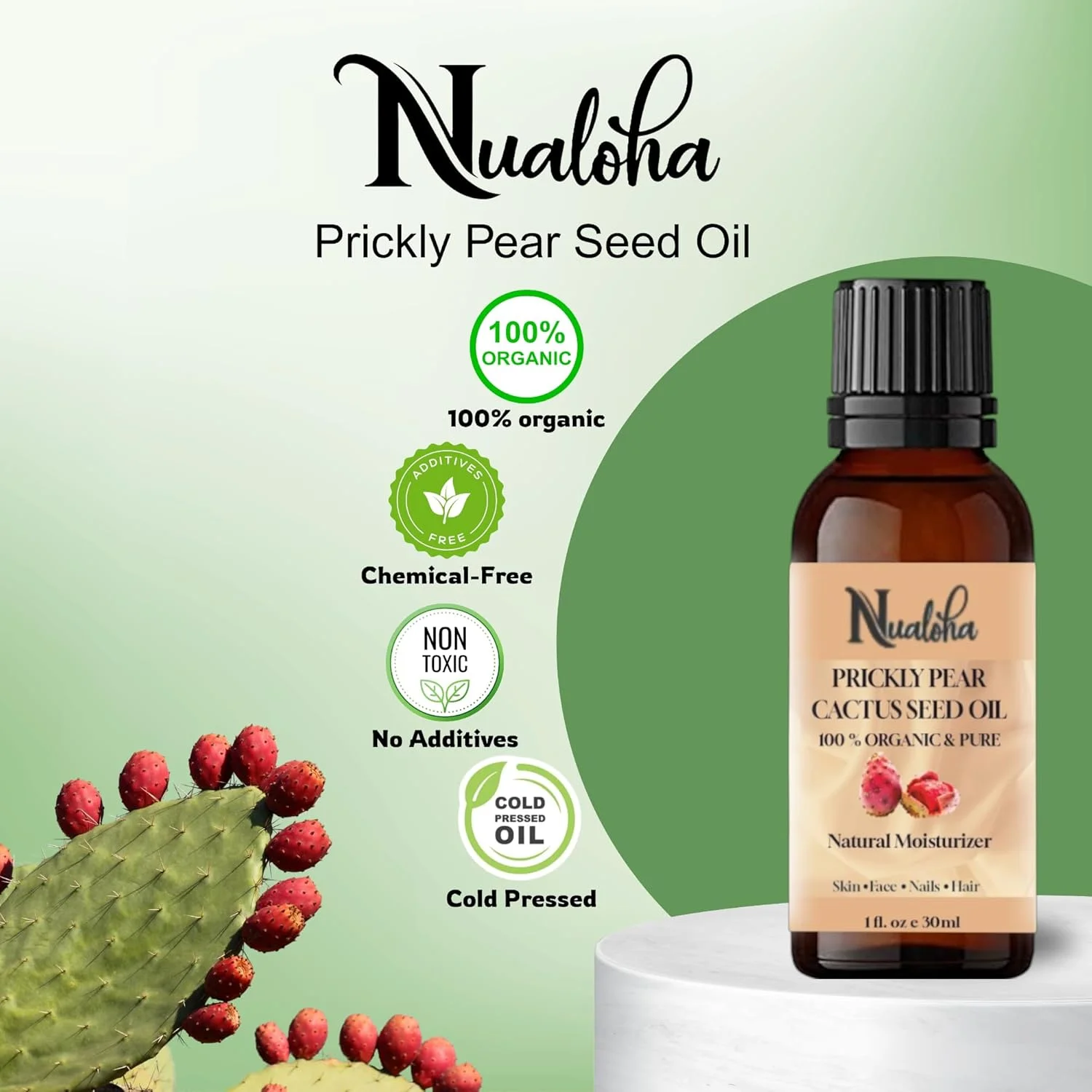 روغن دانه کاکتوس اپونتیا ارگانیک نوآلوها (Opuntia Ficus Indica) | روغن خالص پرس سرد برای پوست و مو | مرطوب کننده غنی از آنتی اکسیدان و درمان ضد پیری - 30 میلی لیتر روغن دانه کاکتوس اپونتیا ارگانیک نوآلوها (Opuntia Ficus Indica) | روغن خالص پرس سرد برای پوست و مو | مرطوب کننده غنی از آنتی اکسیدان و درمان ضد پیری - 30 میلی لیتر